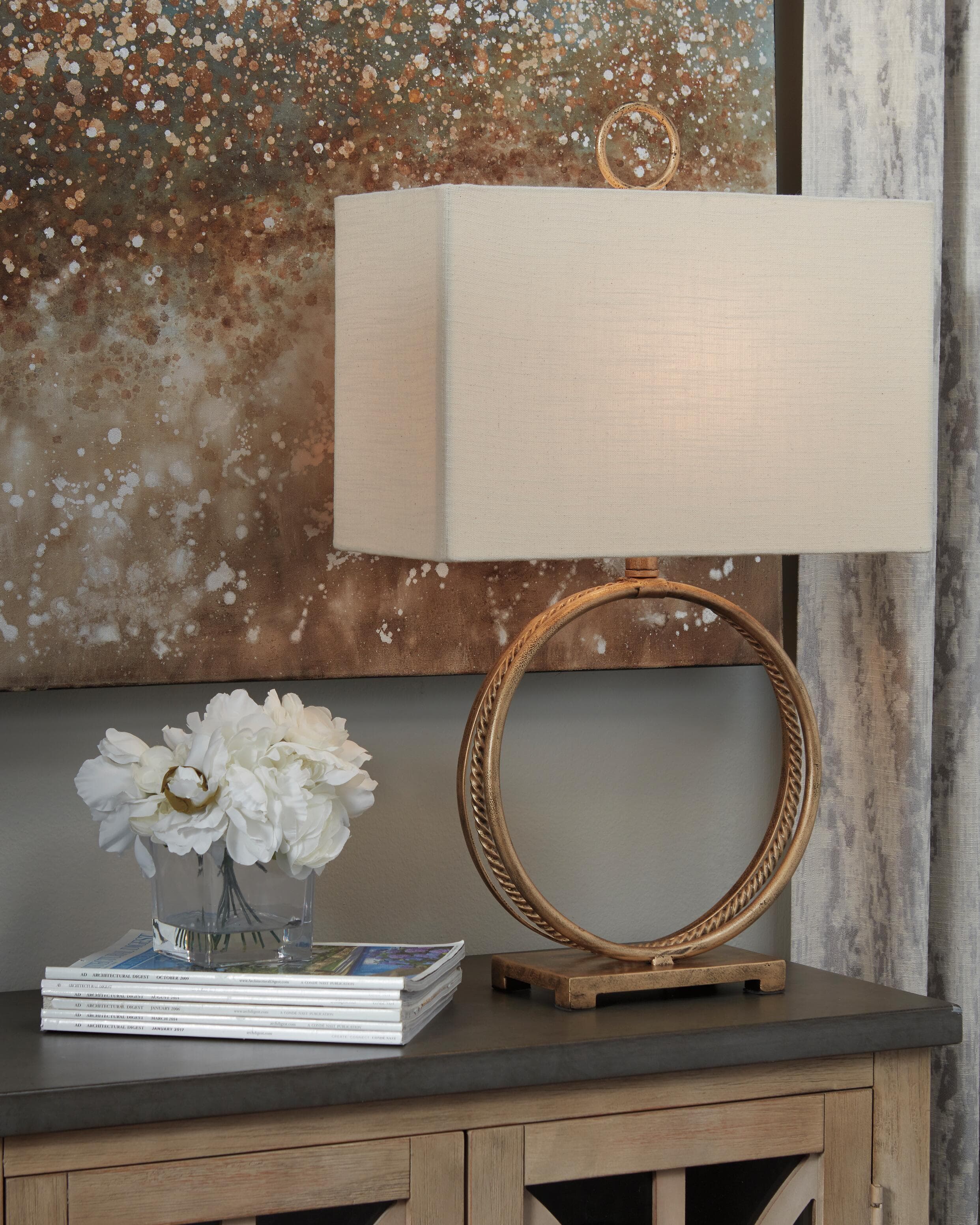 Mahala Table Lamp — Metallic & Brown/Beige — view 2