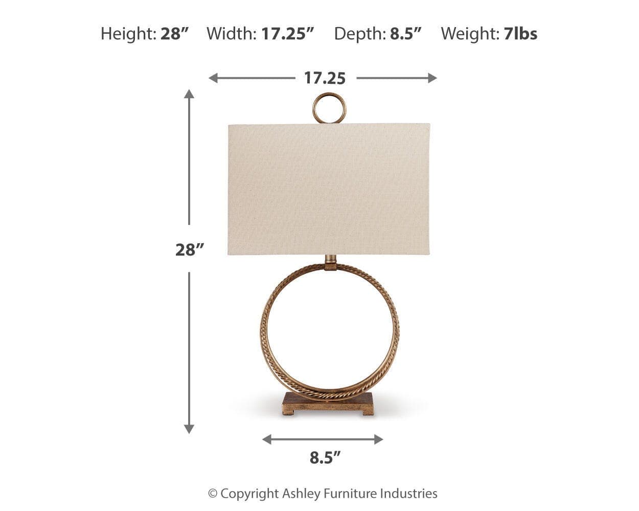 Mahala Table Lamp — Metallic & Brown/Beige — view 4