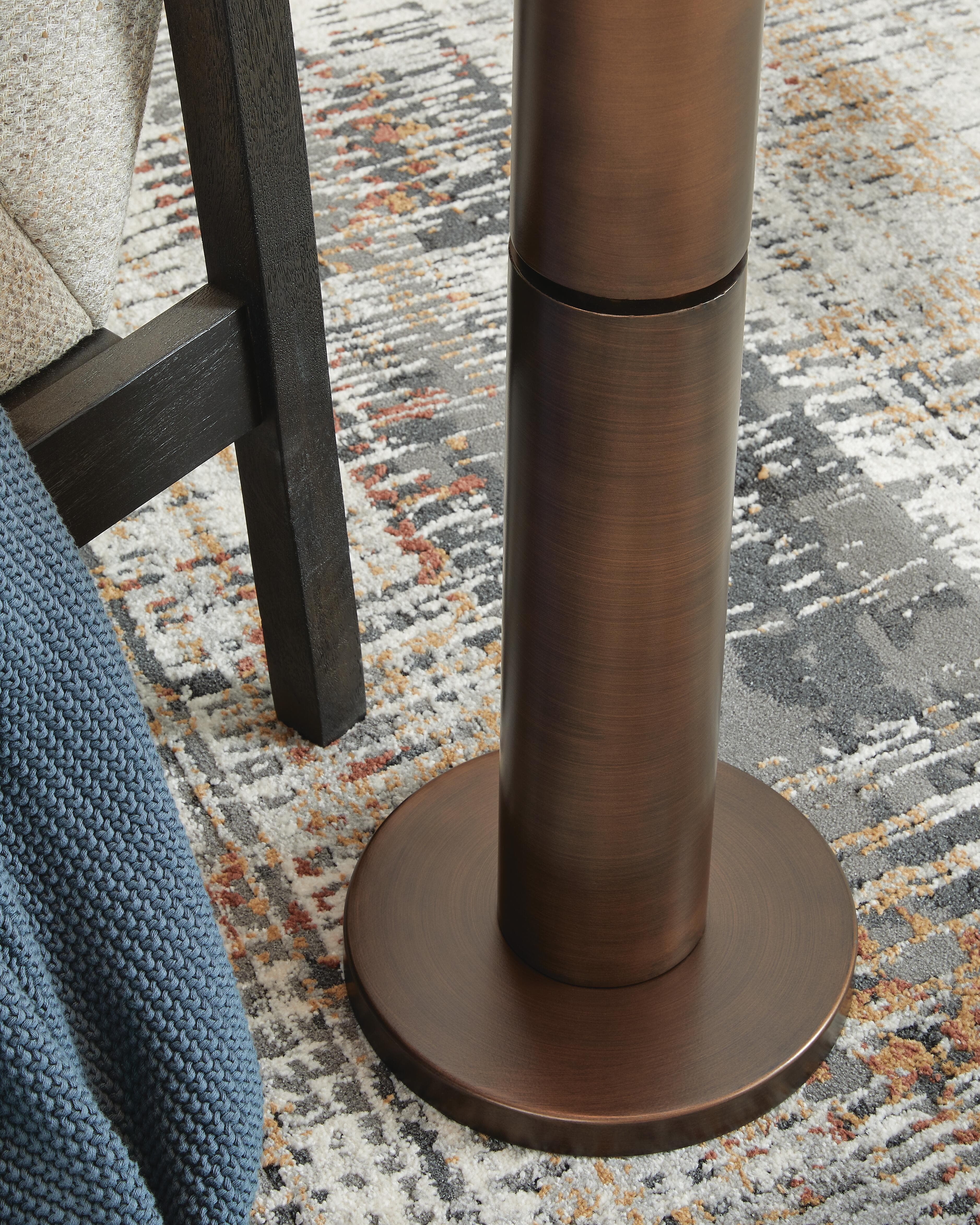 Wendfield Floor Lamp — Metallic & Brown/Beige — view 4