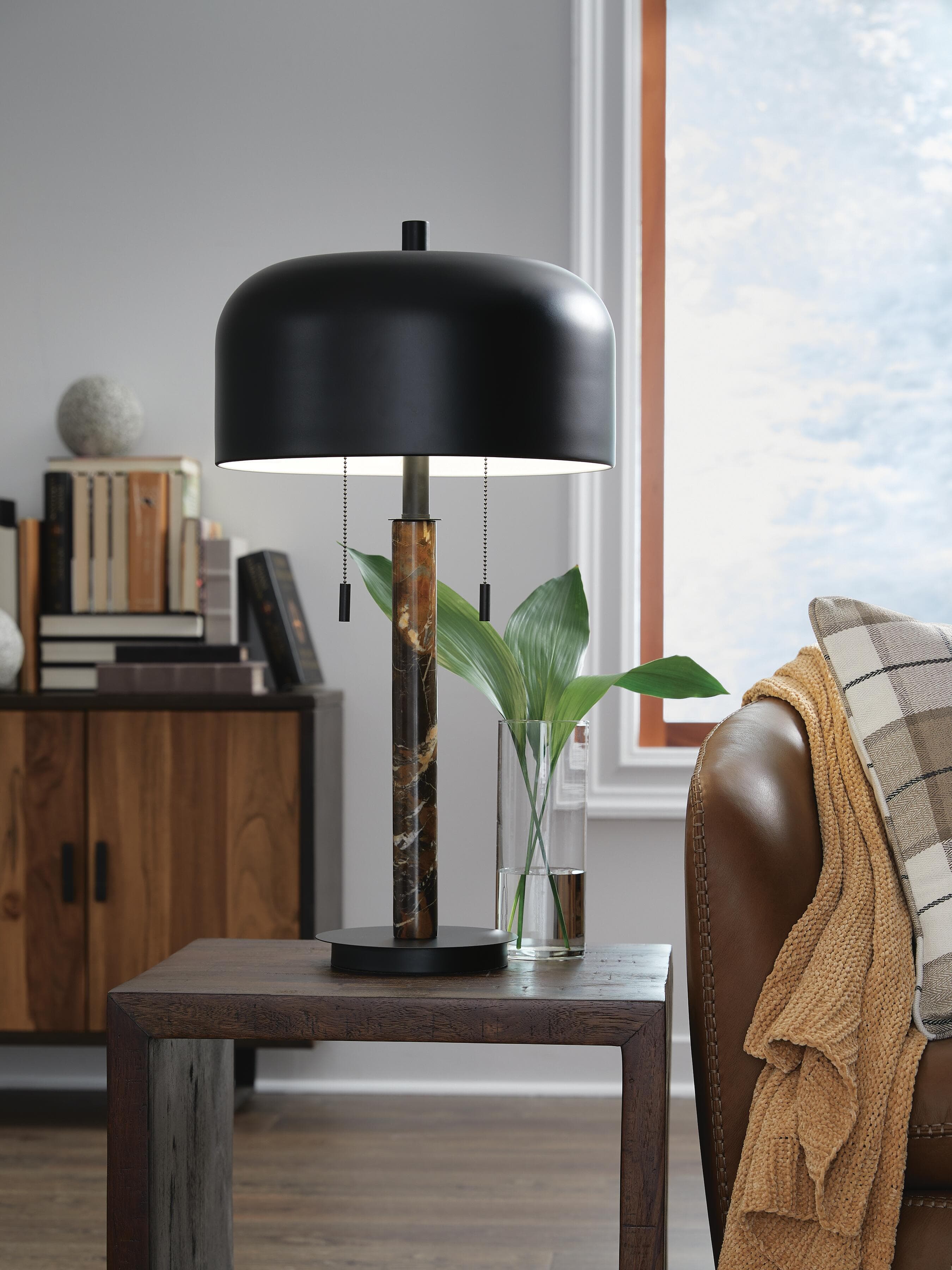 Alanbert Table Lamp — Black/Gray & Brown/Beige — view 2