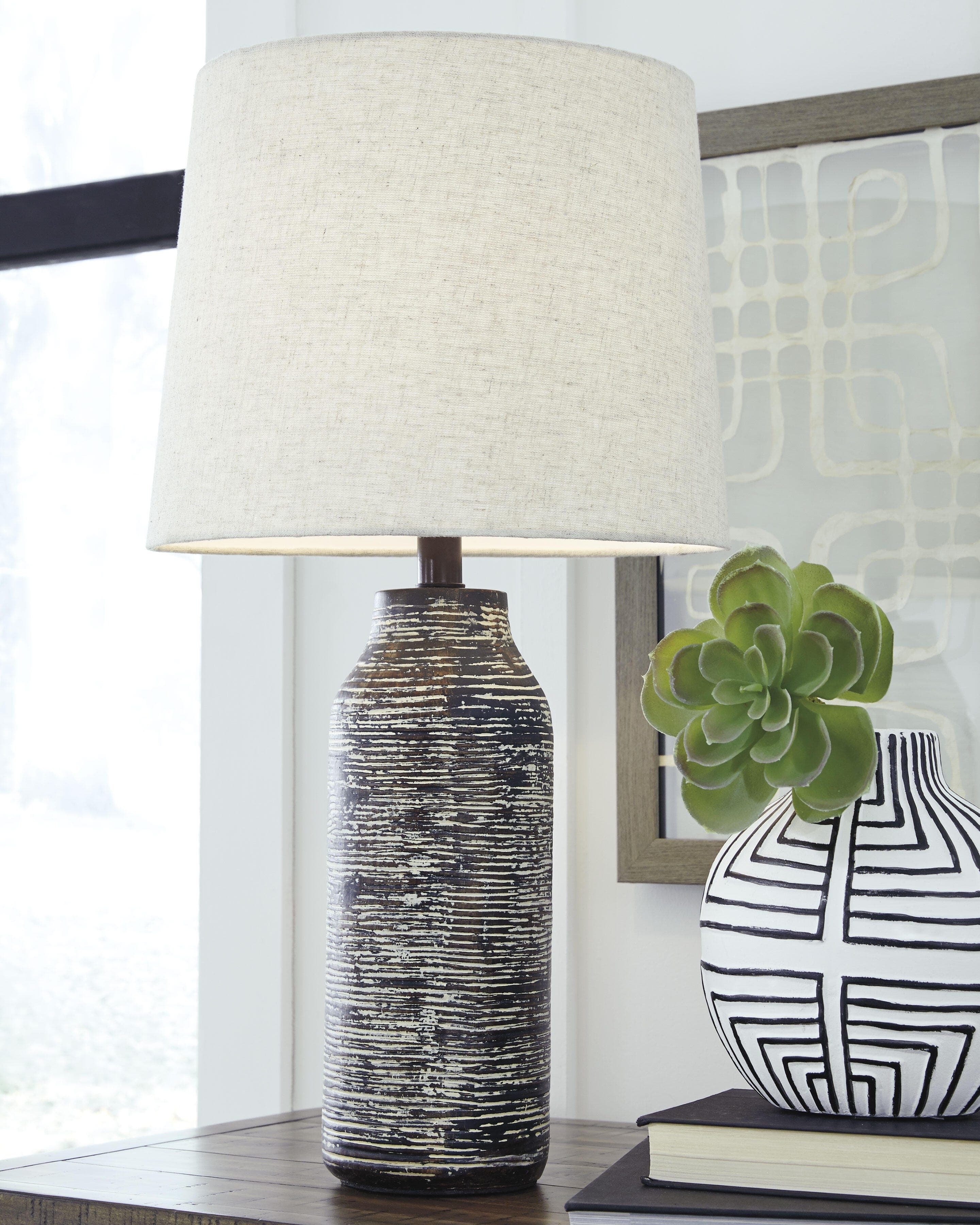 Mahima Table Lamp (Set of 2) — Black/Gray & White — view 2