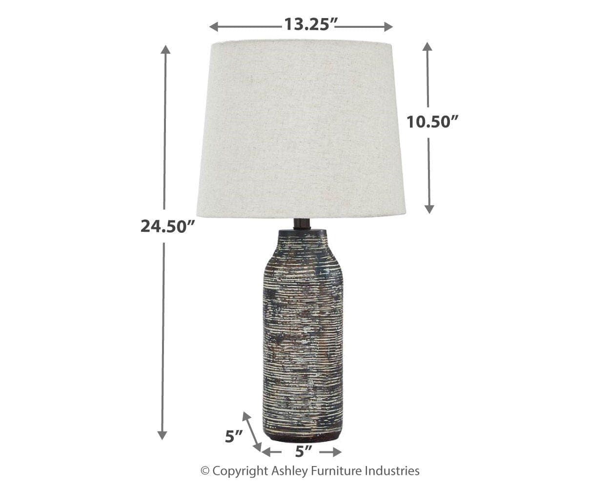 Mahima Table Lamp (Set of 2) — Black/Gray & White — view 3
