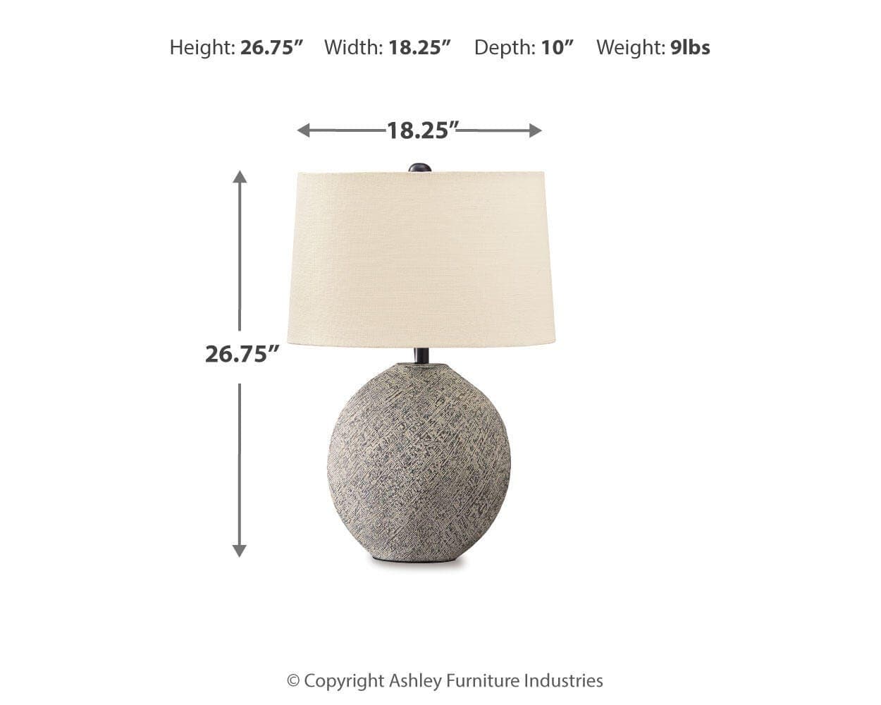 Harif Table Lamp — White & Black/Gray — view 3