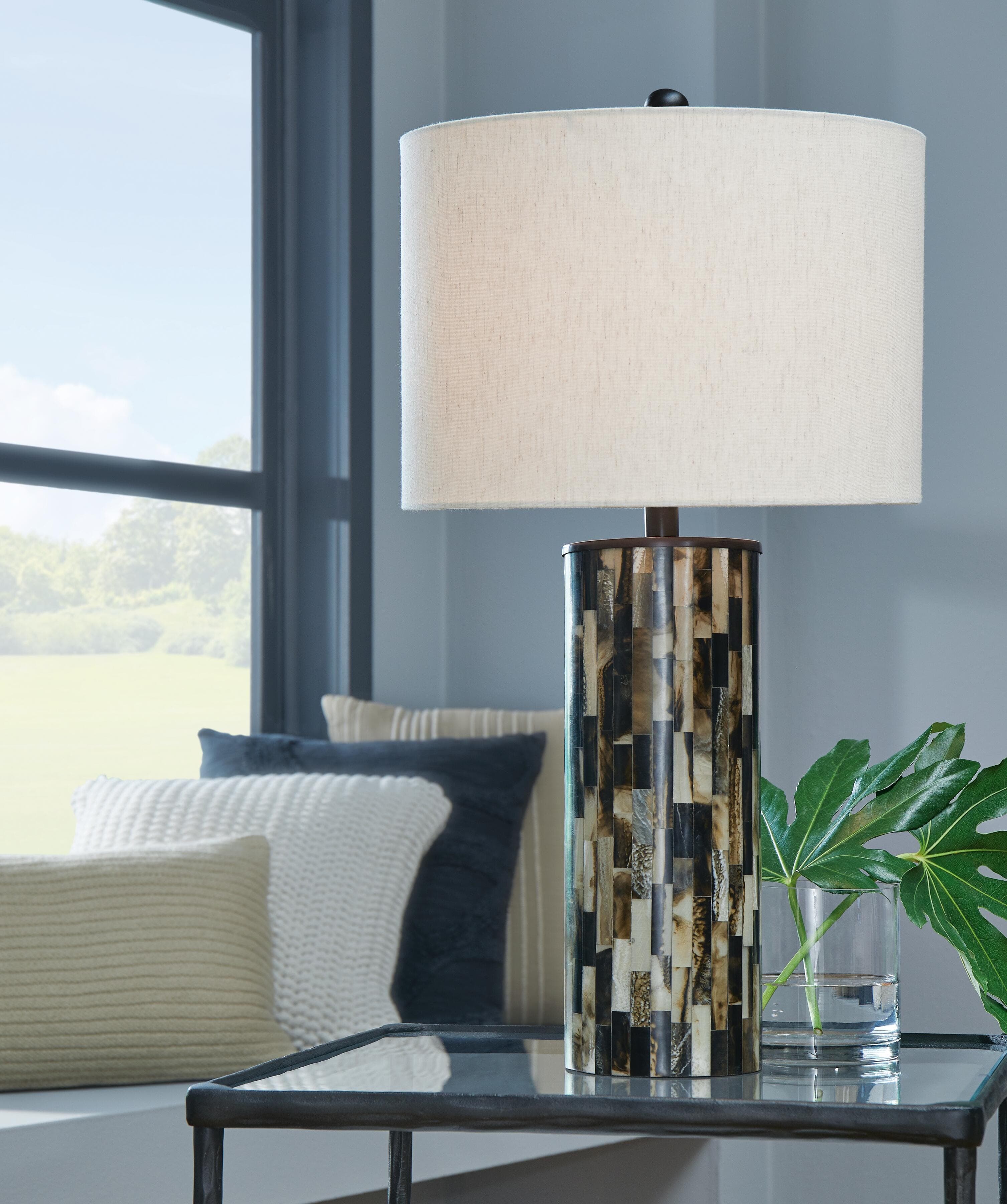 Ellford Table Lamp — White, Black/Gray & Brown/Beige — view 2