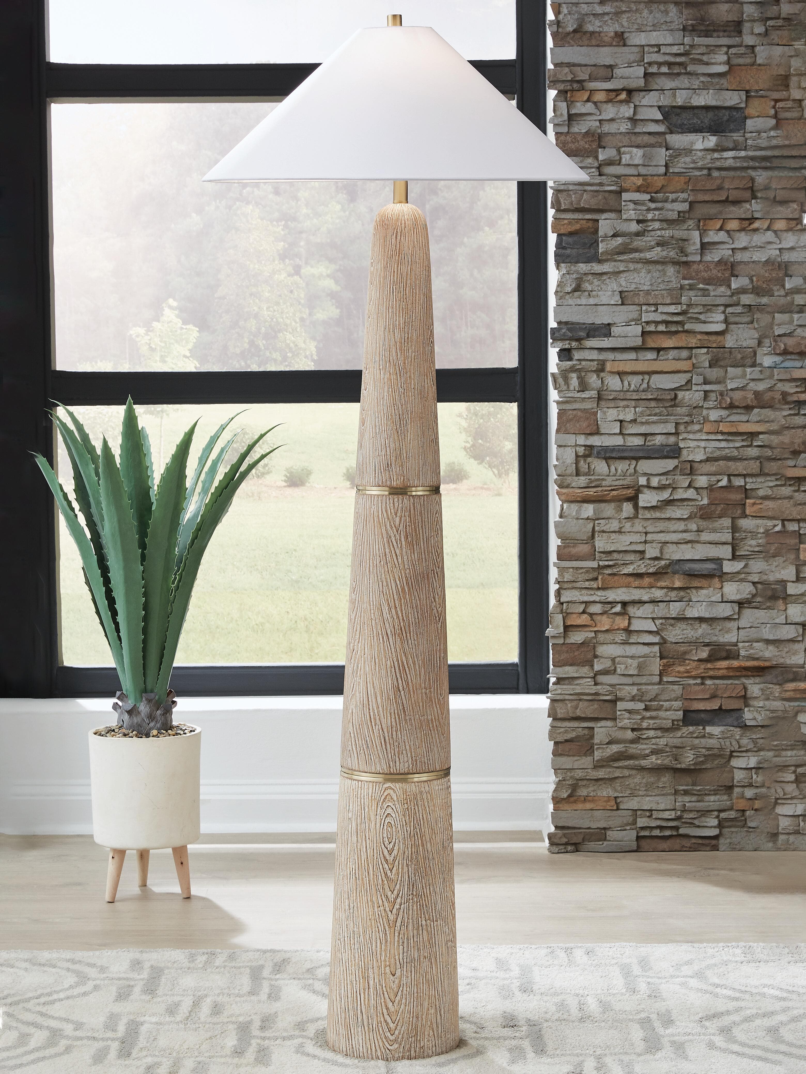 Gasparleigh Floor Lamp — Brown/Gold Finish — view 2