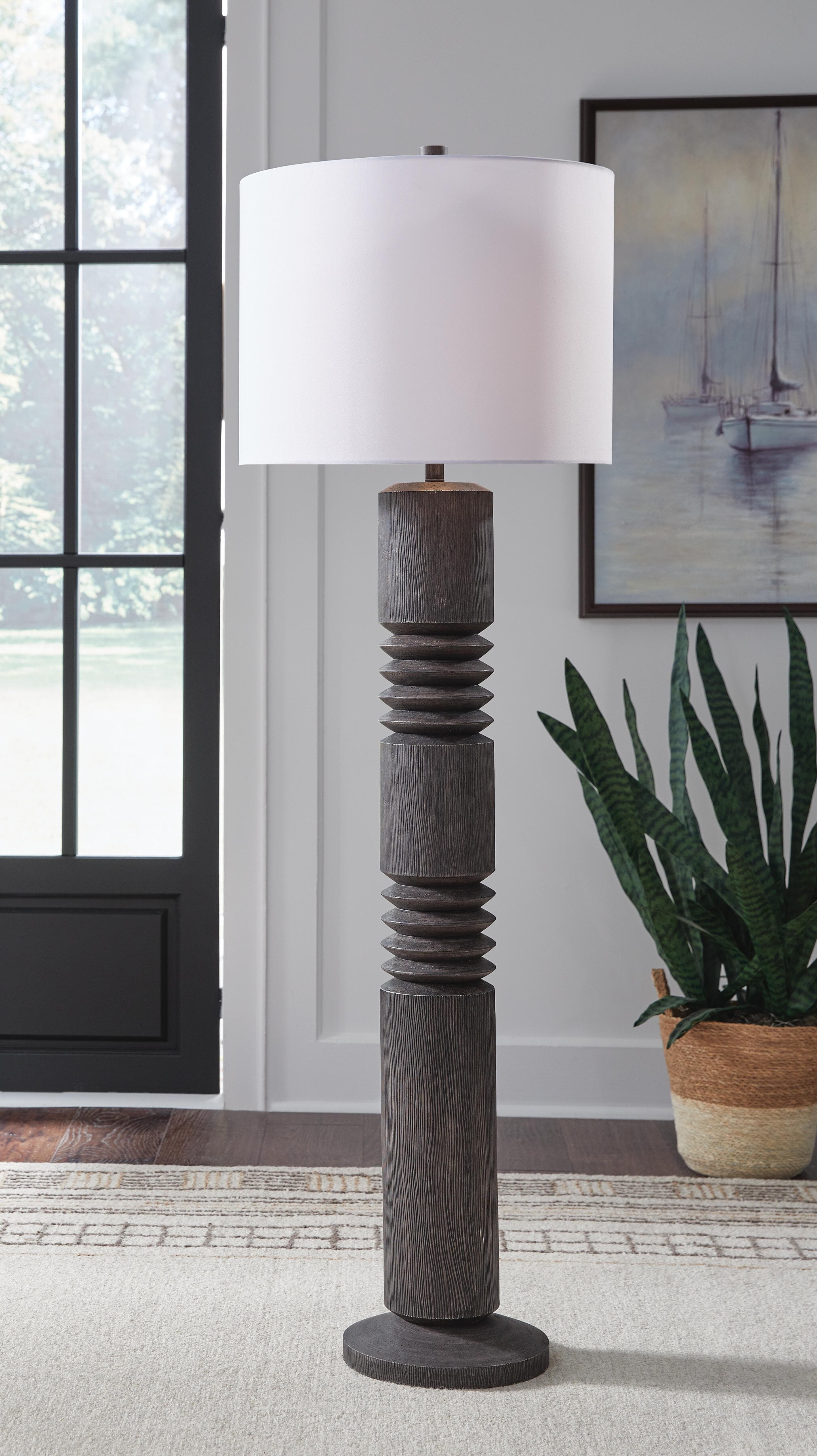 Fainwell Floor Lamp — Distressed Black — view 2