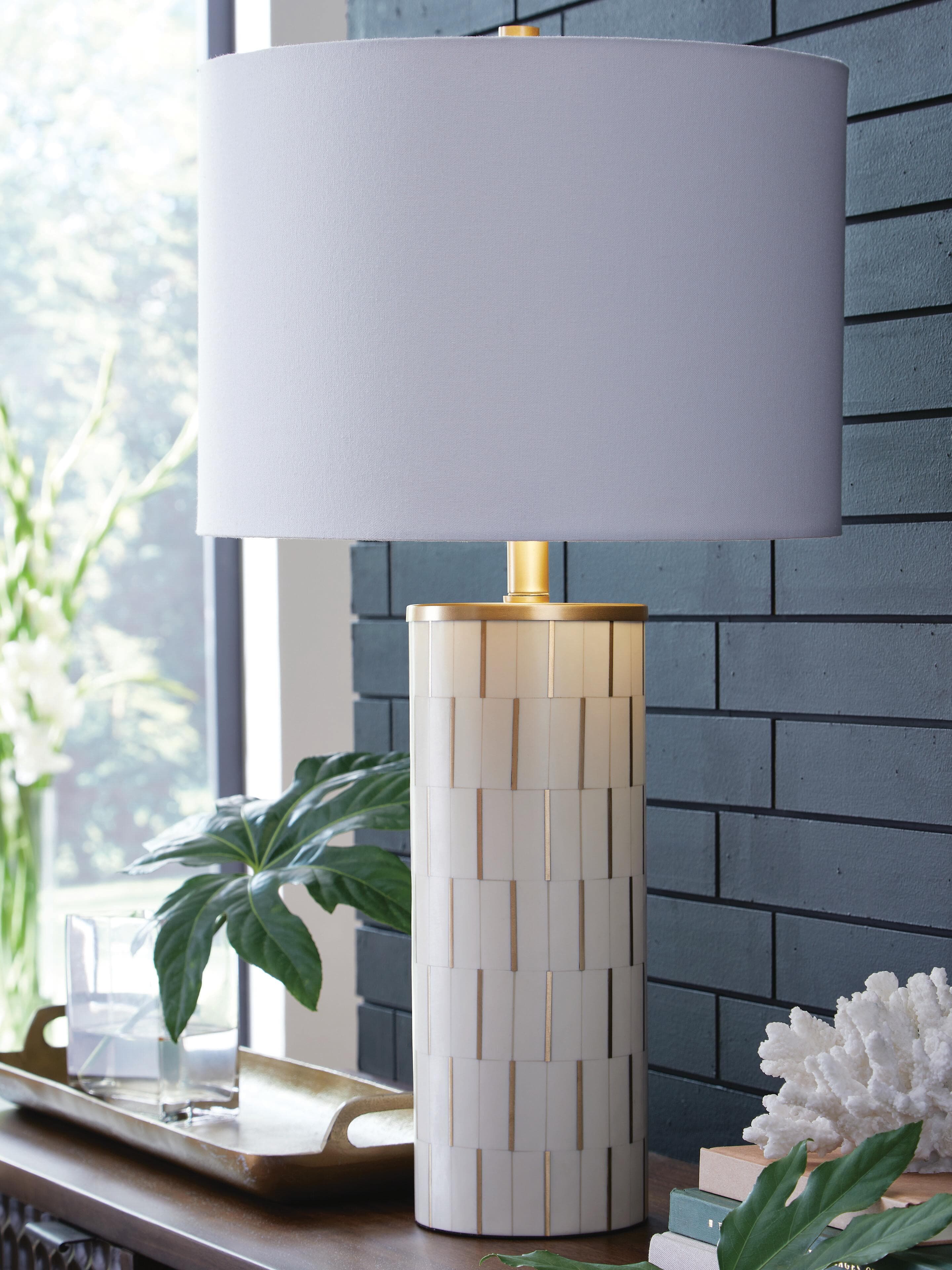Faridworth Table Lamp — White/Gold Finish — view 2