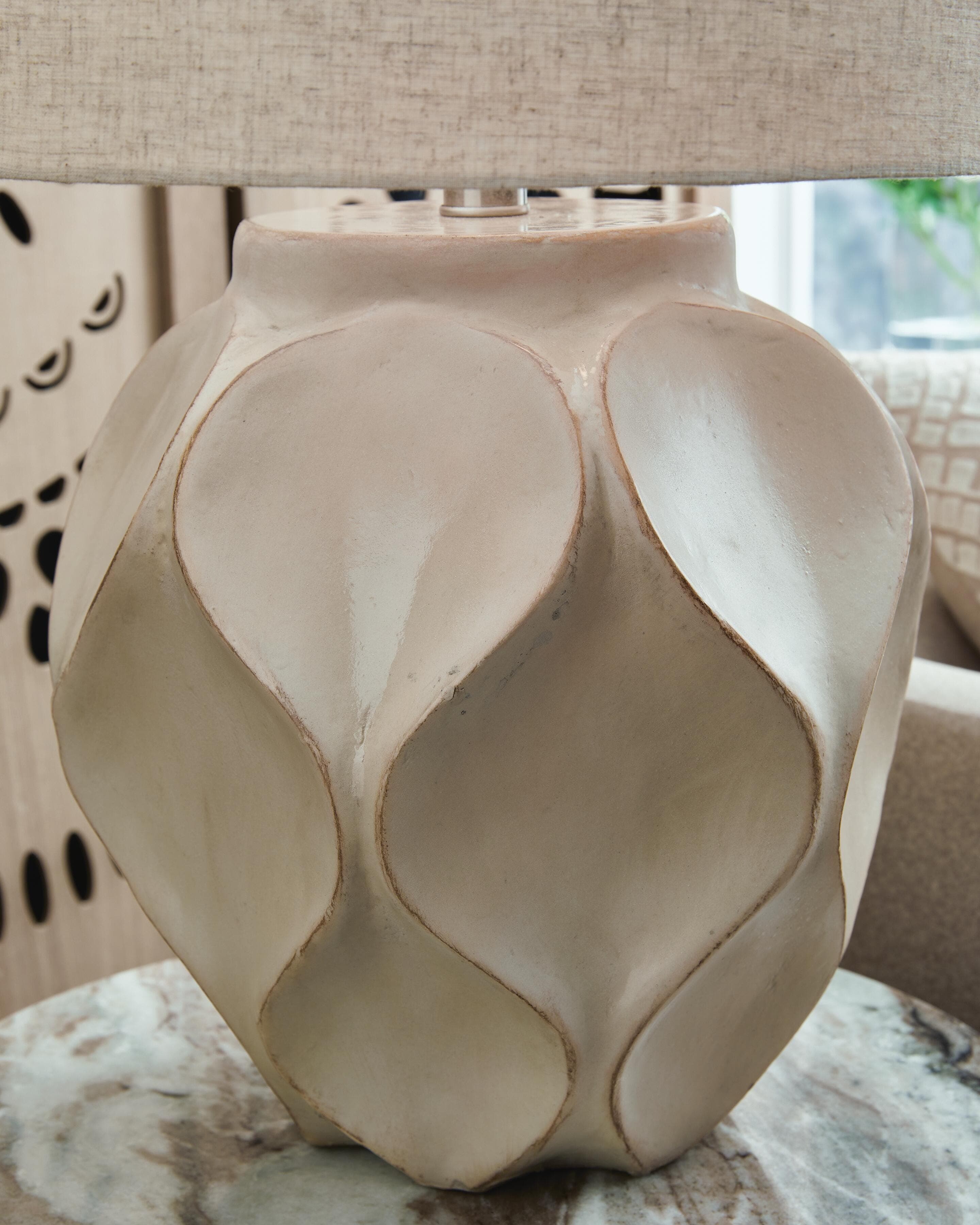 Edselham Table Lamp — Distressed Cream — view 3
