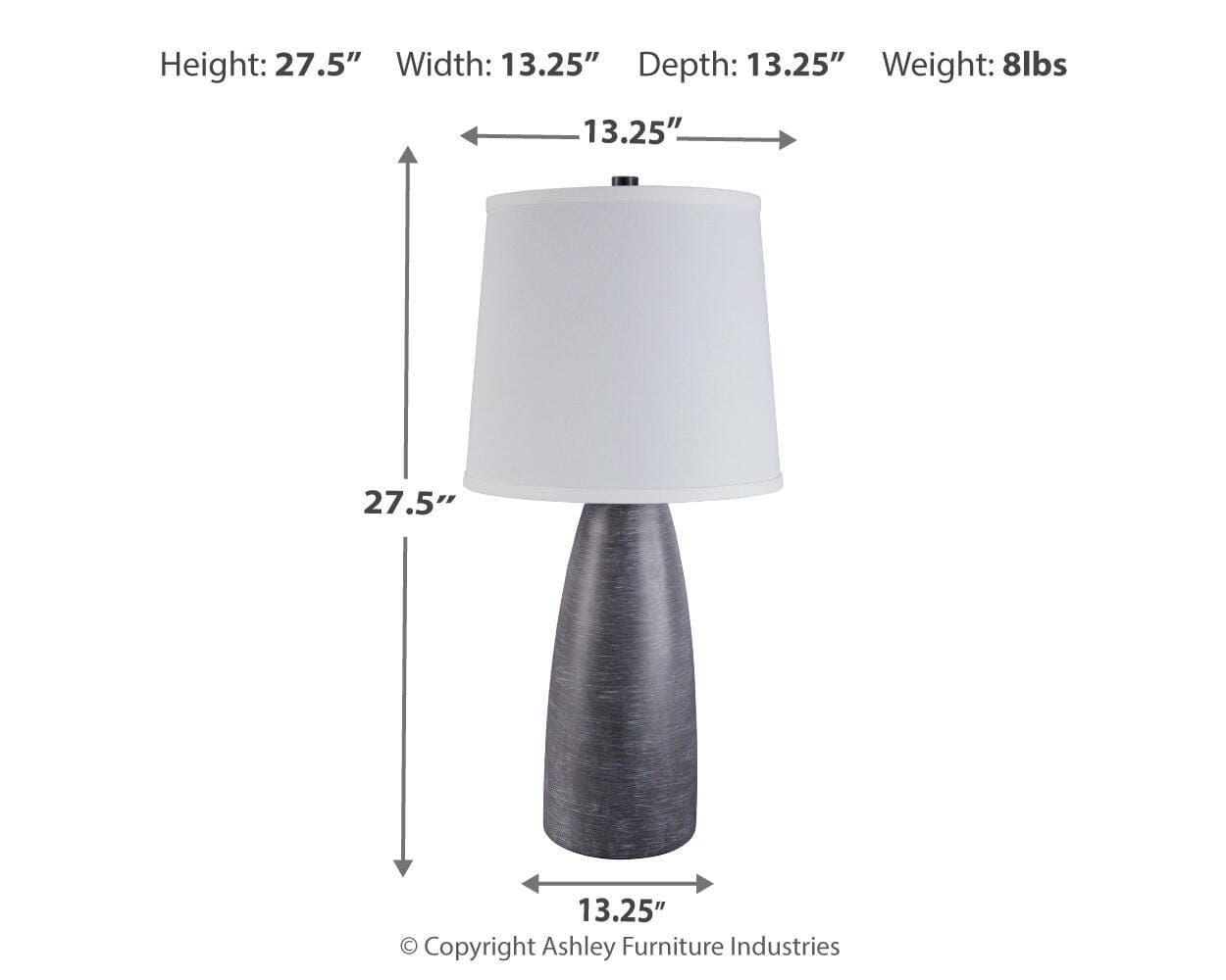 Shavontae Table Lamp (Set of 2) — Black/Gray — view 3