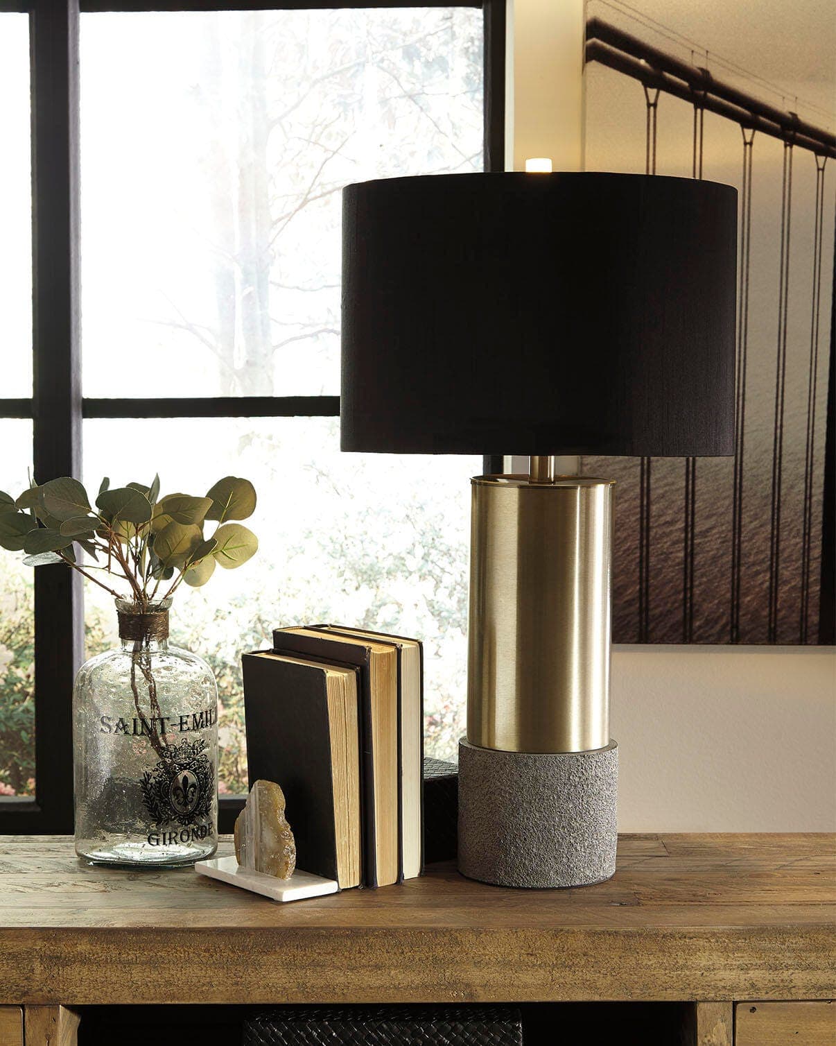 Jacek Table Lamp (Set of 2) — Black/Gray & Metallic — view 2