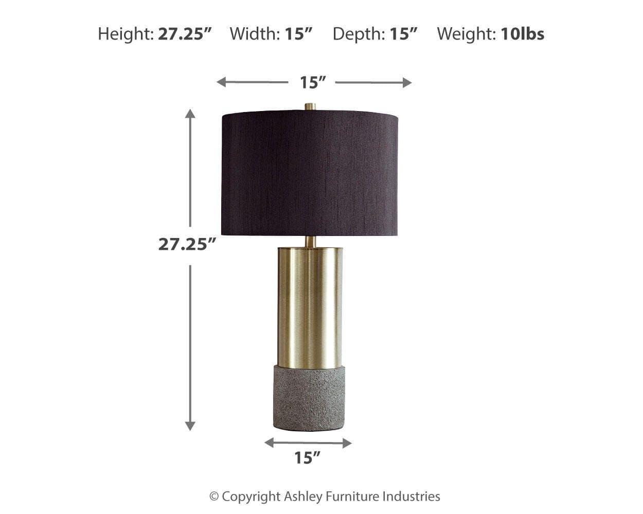 Jacek Table Lamp (Set of 2) — Black/Gray & Metallic — view 4
