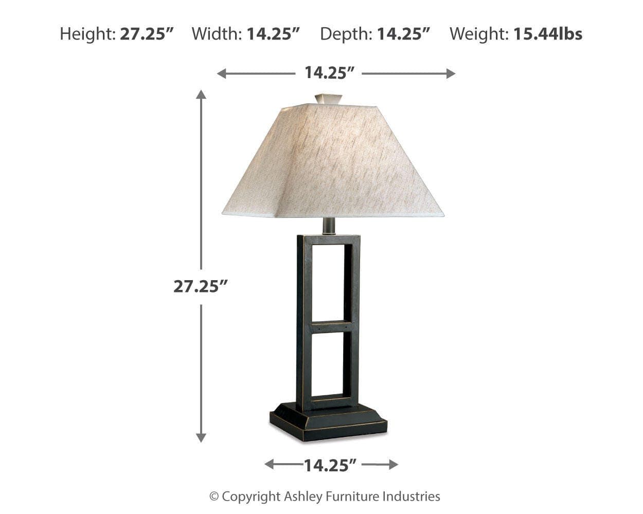Deidra Table Lamp (Set of 2) — Black/Gray — view 6