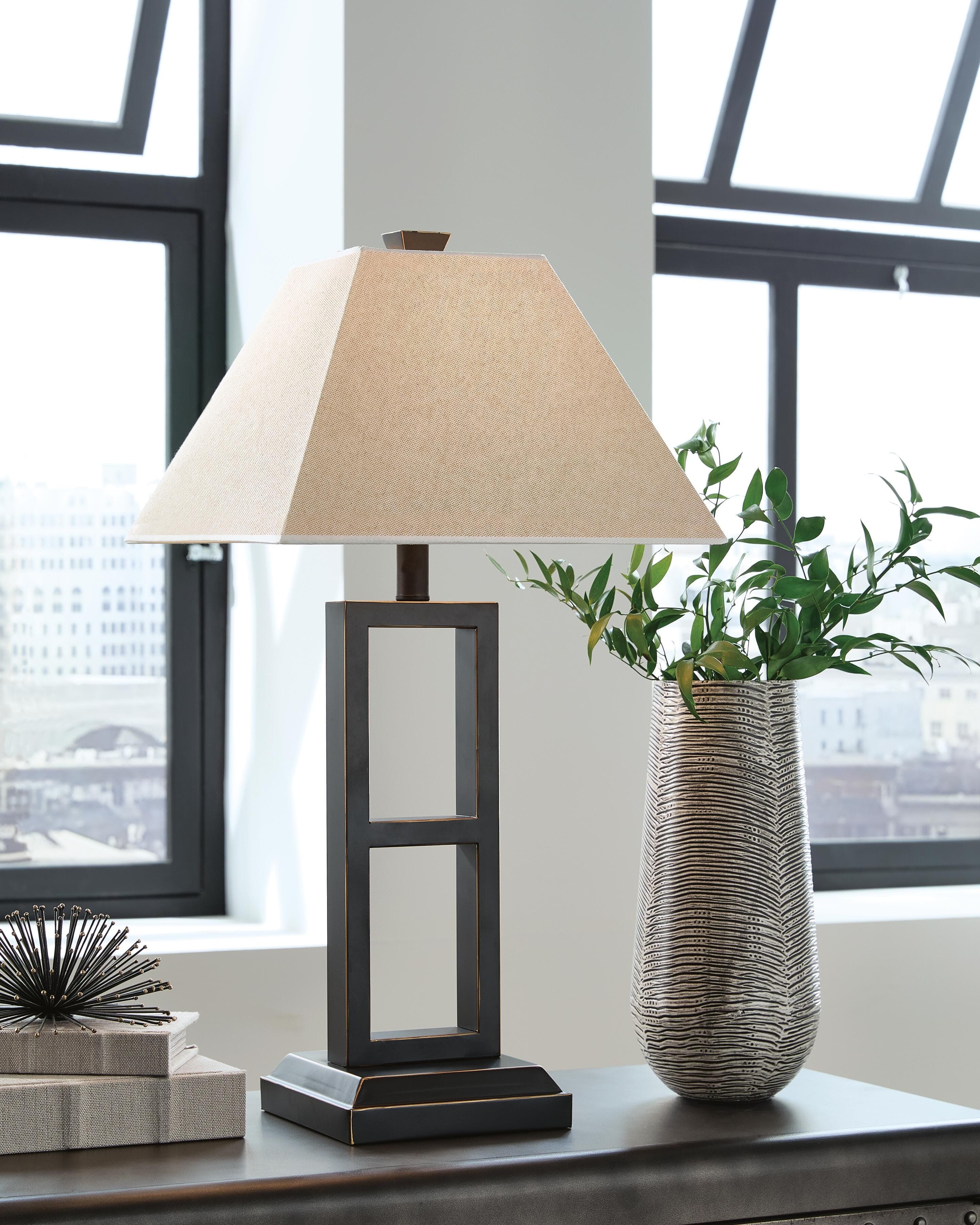 Deidra Table Lamp (Set of 2) — Black/Gray — view 2