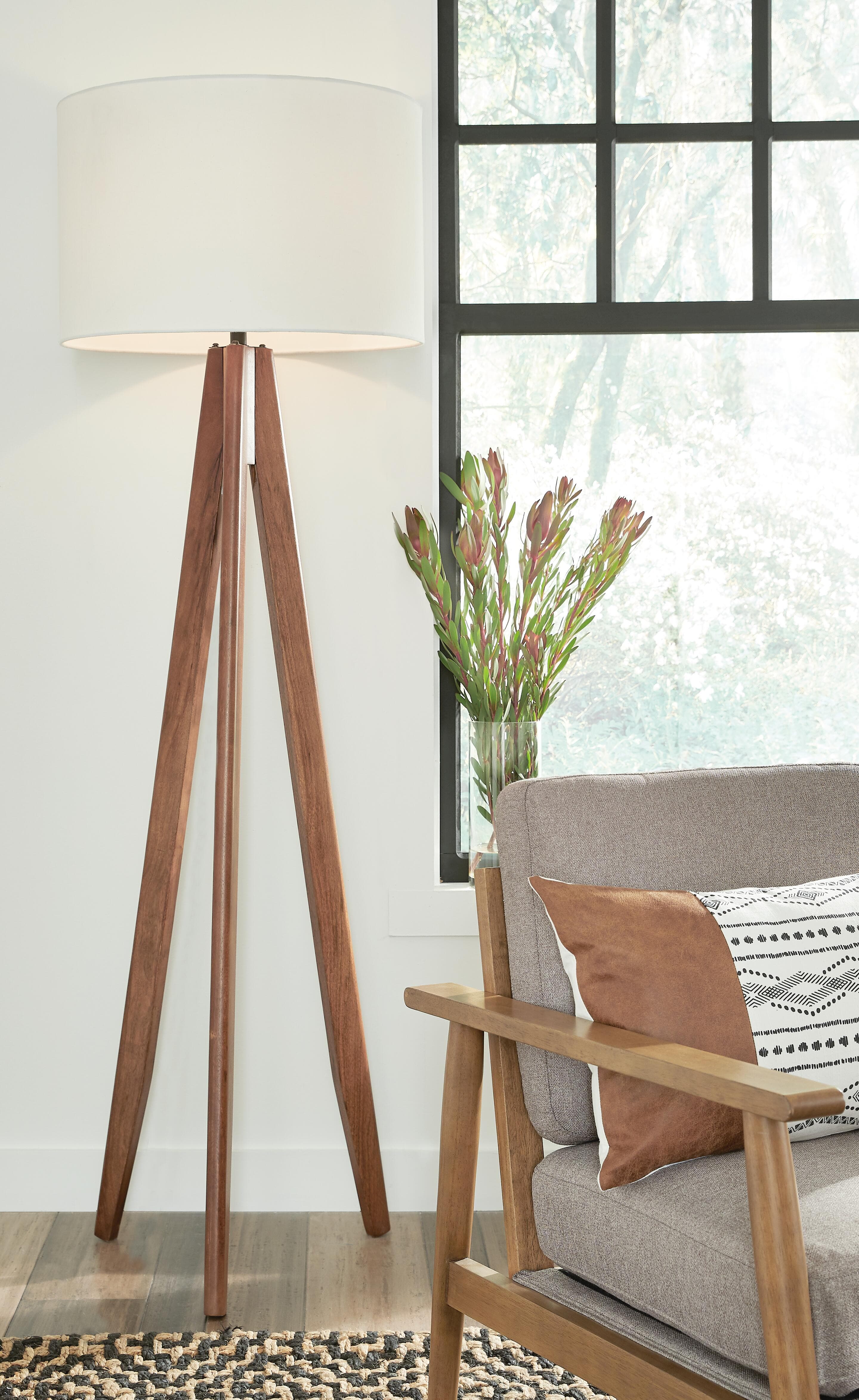 Dallson Floor Lamp — White & Brown/Beige — view 2