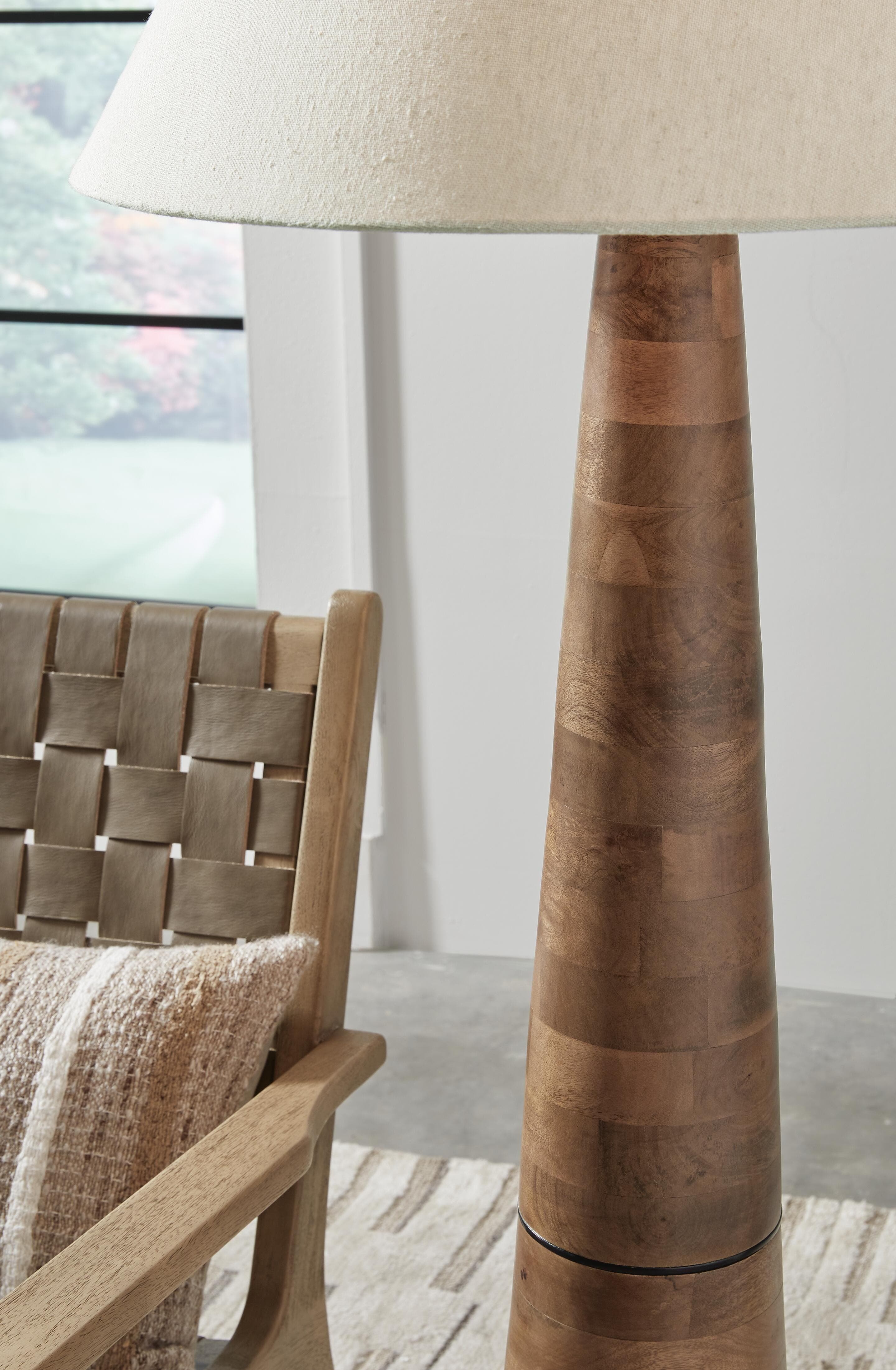 Danset Floor Lamp — Brown/Beige & Natural — view 4