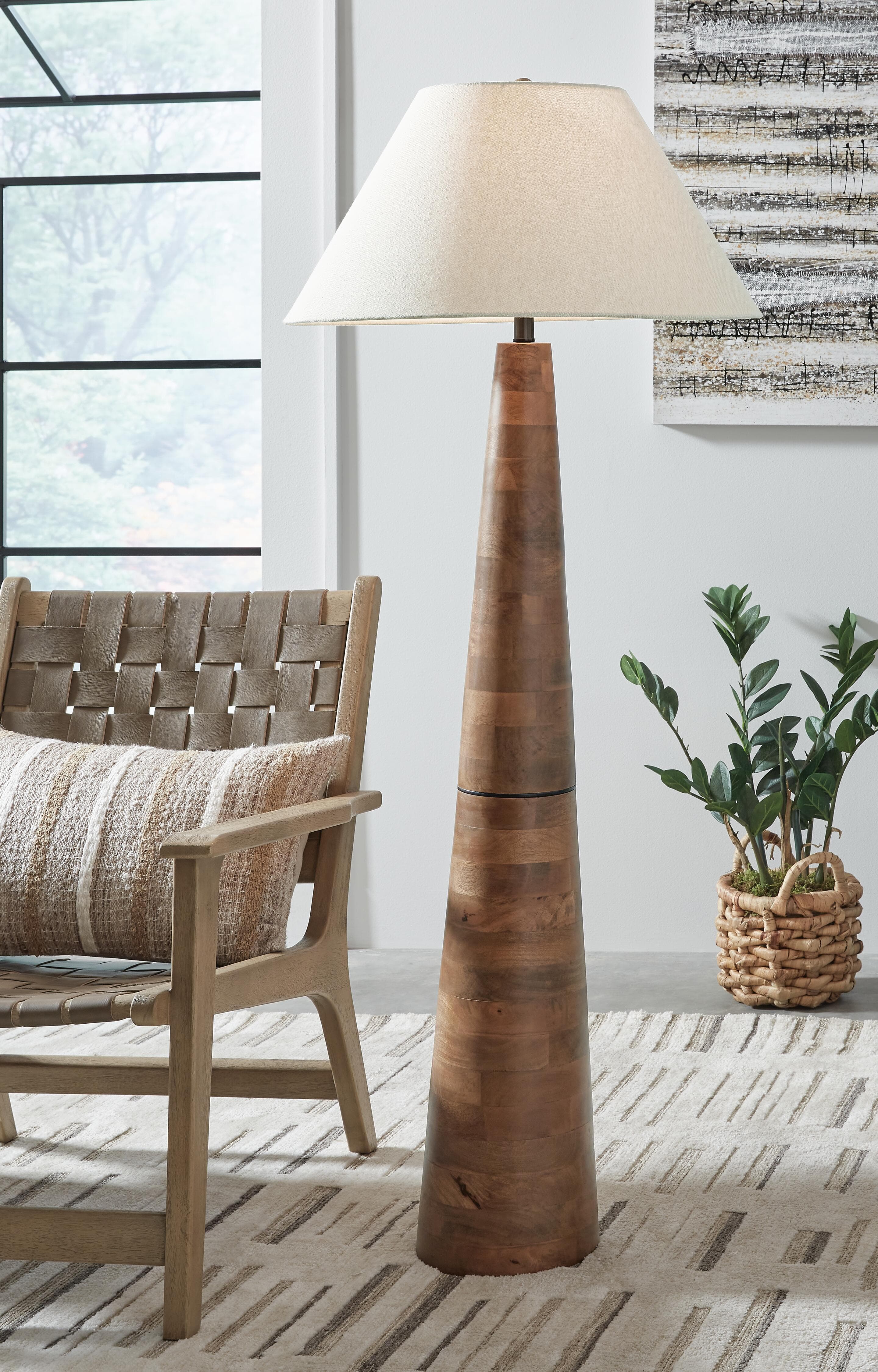 Danset Floor Lamp — Brown/Beige & Natural — view 2
