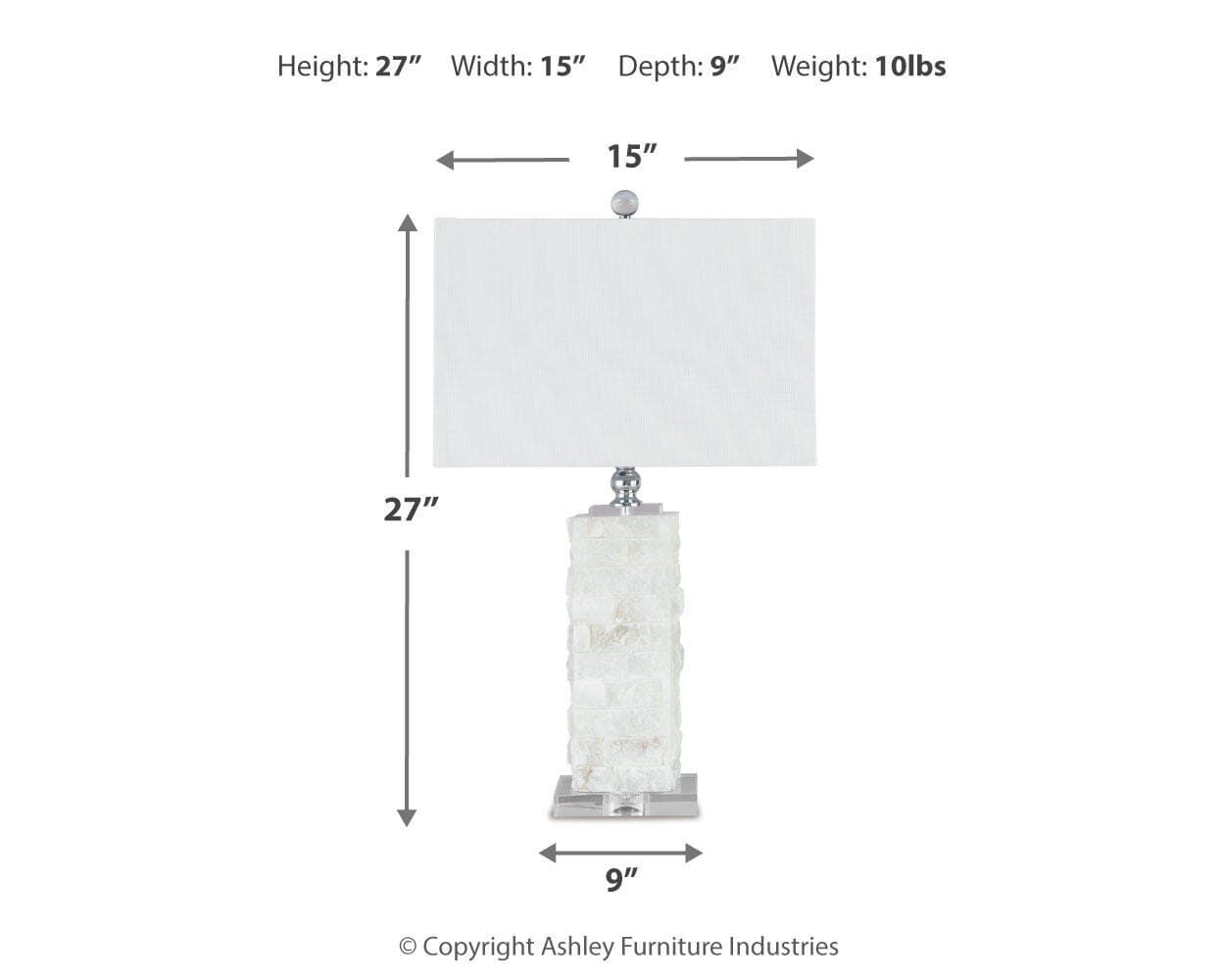 Malise Table Lamp — White — view 4