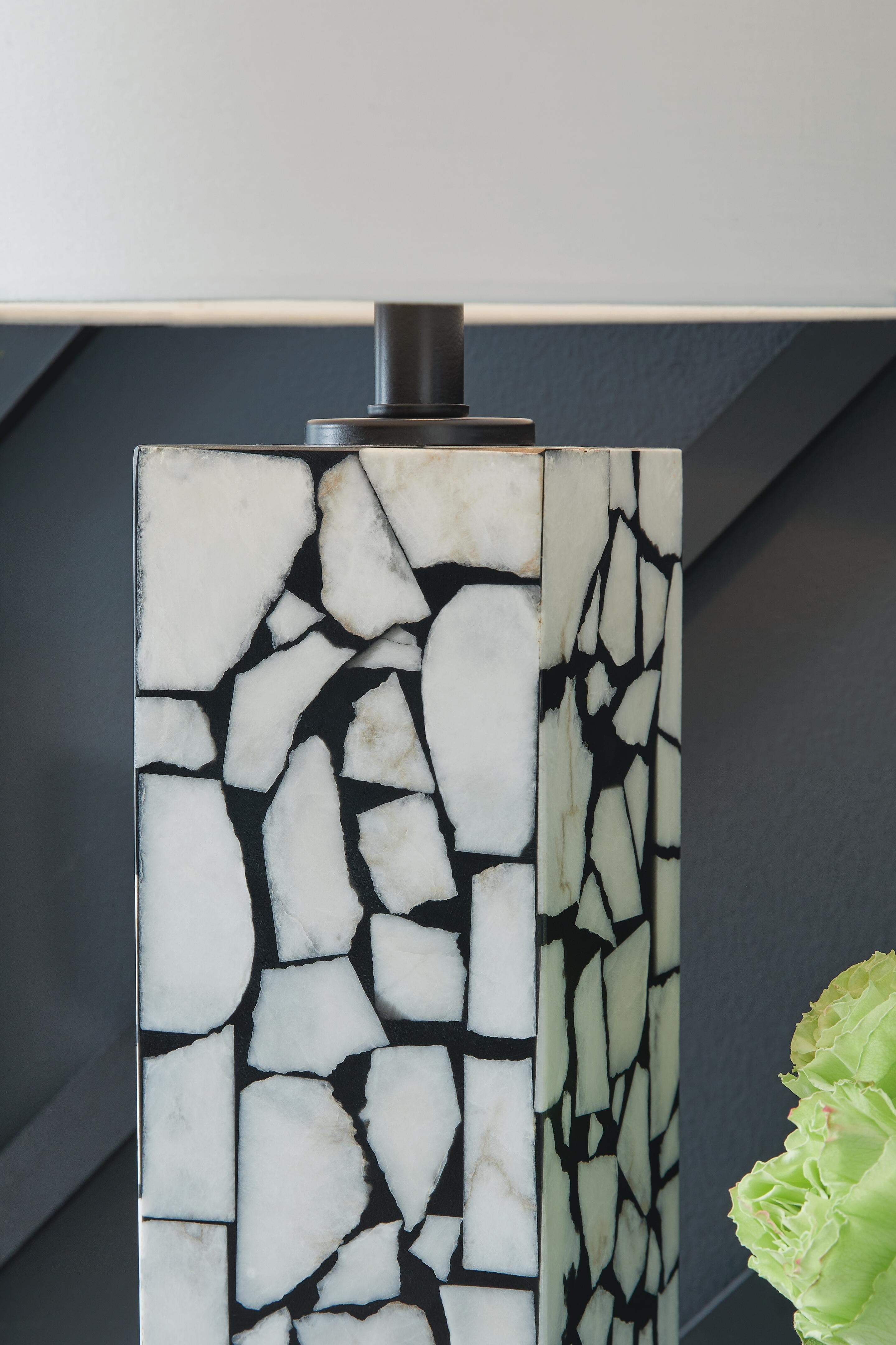 Macaria Table Lamp — White & Black/Gray — view 4