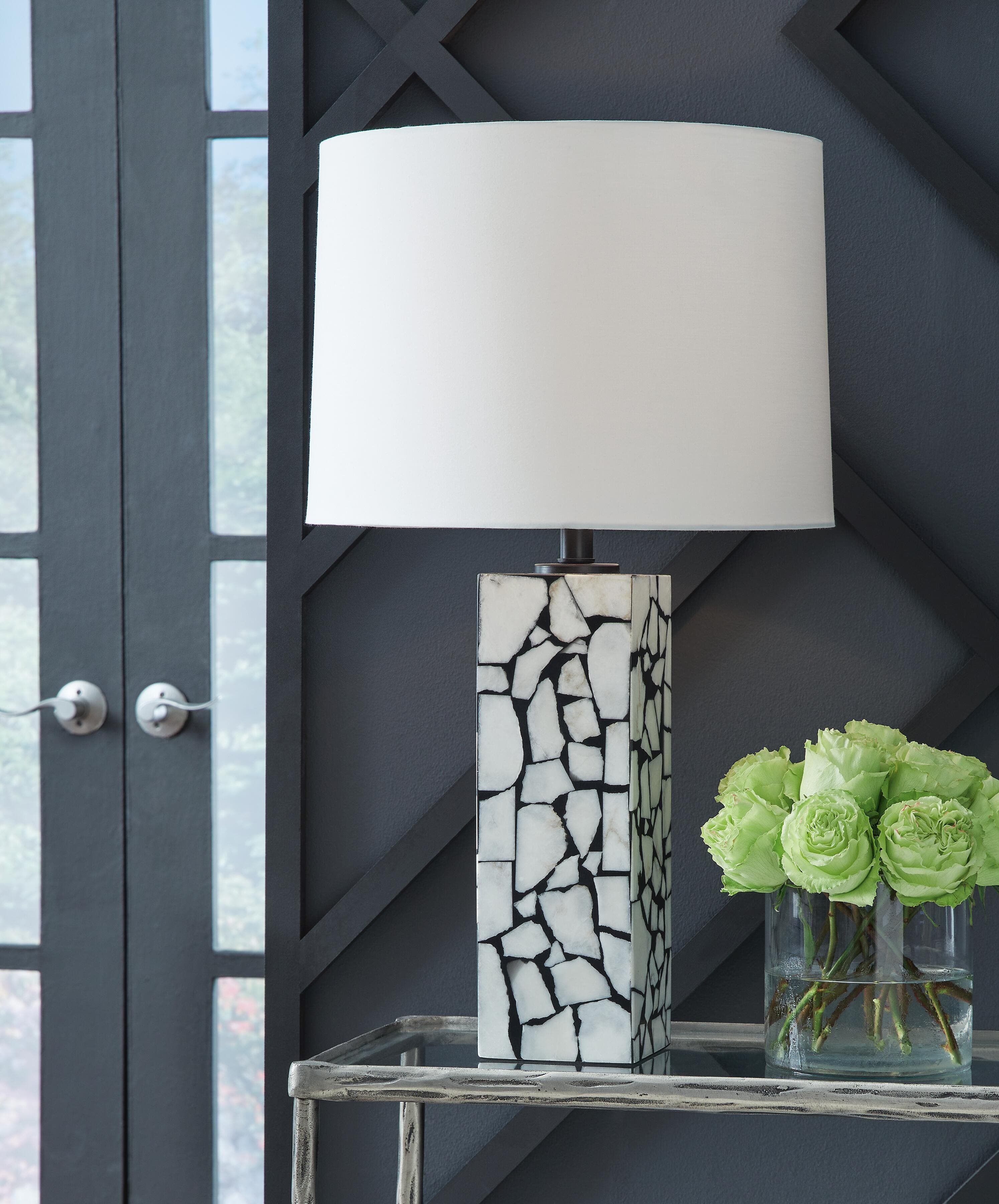 Macaria Table Lamp — White & Black/Gray — view 2