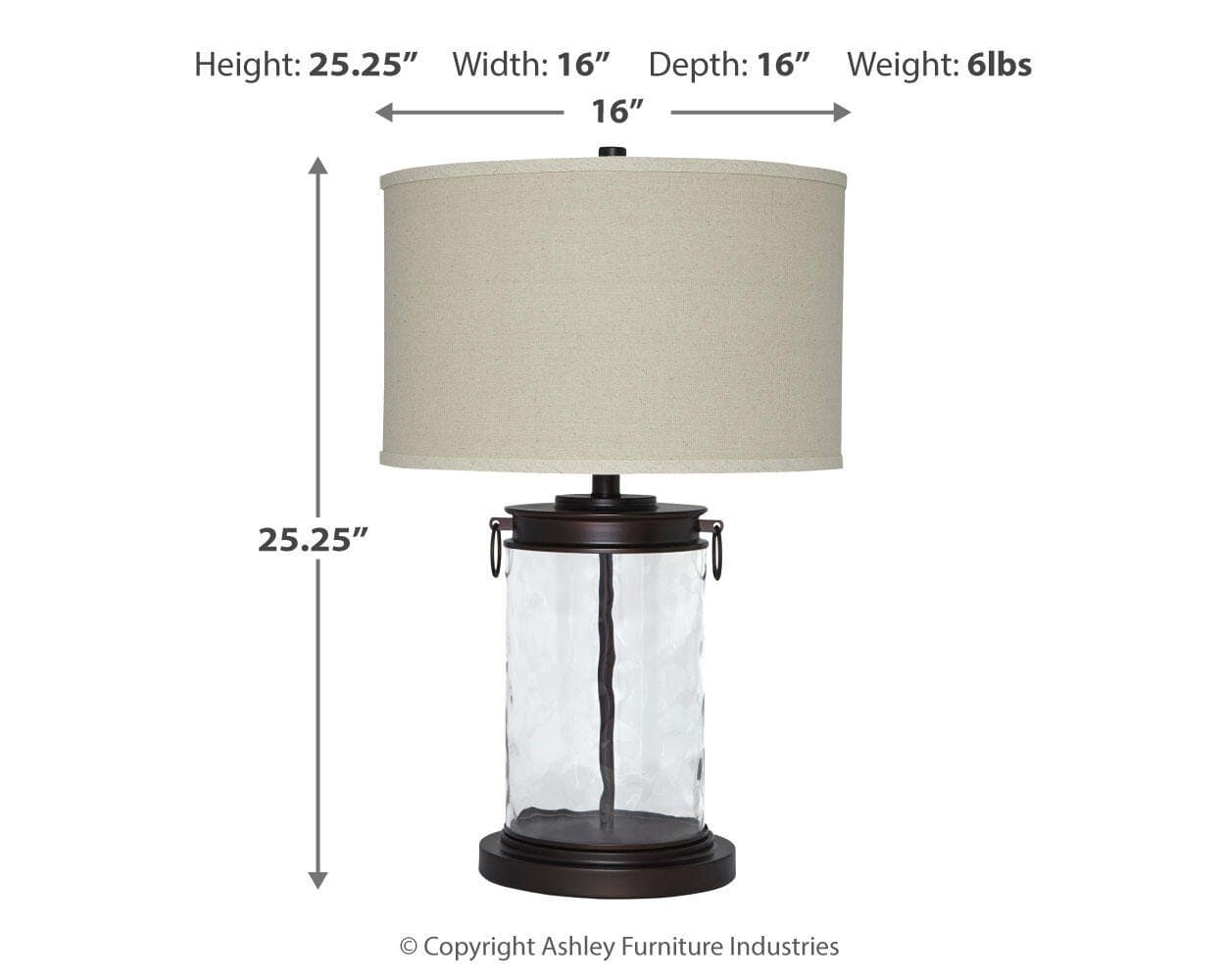 Tailynn Table Lamp — Brown/Beige & Transparent — view 3