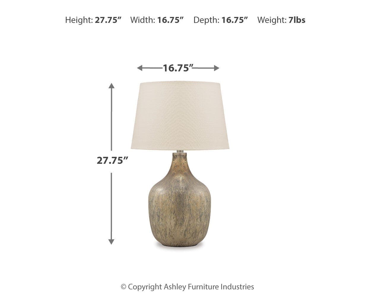 Mari Table Lamp — Metallic & Black/Gray — view 3