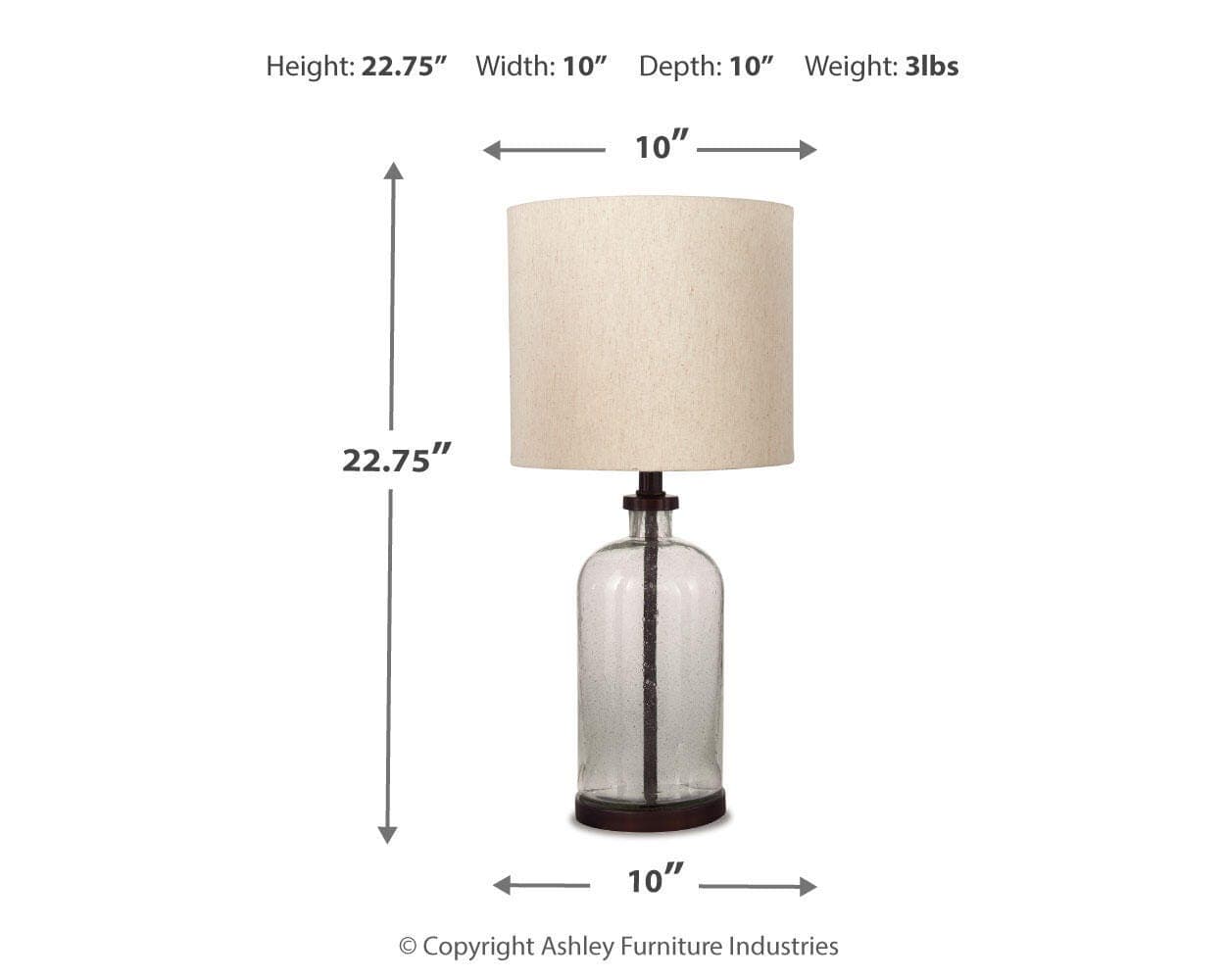 Bandile Table Lamp — Brown/Beige & Transparent — view 5