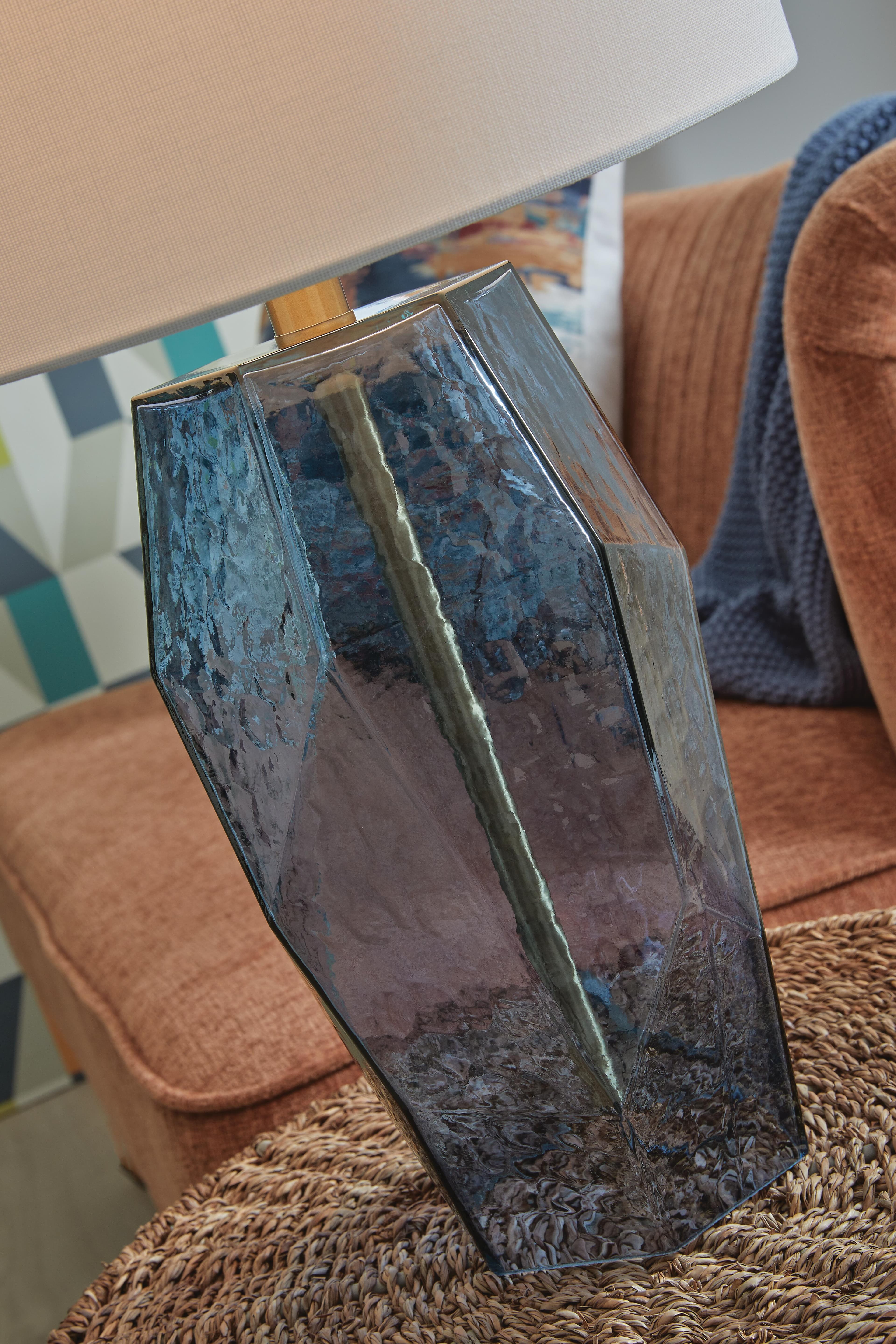 Tallow Table Lamp — Transparent & Blue — view 4