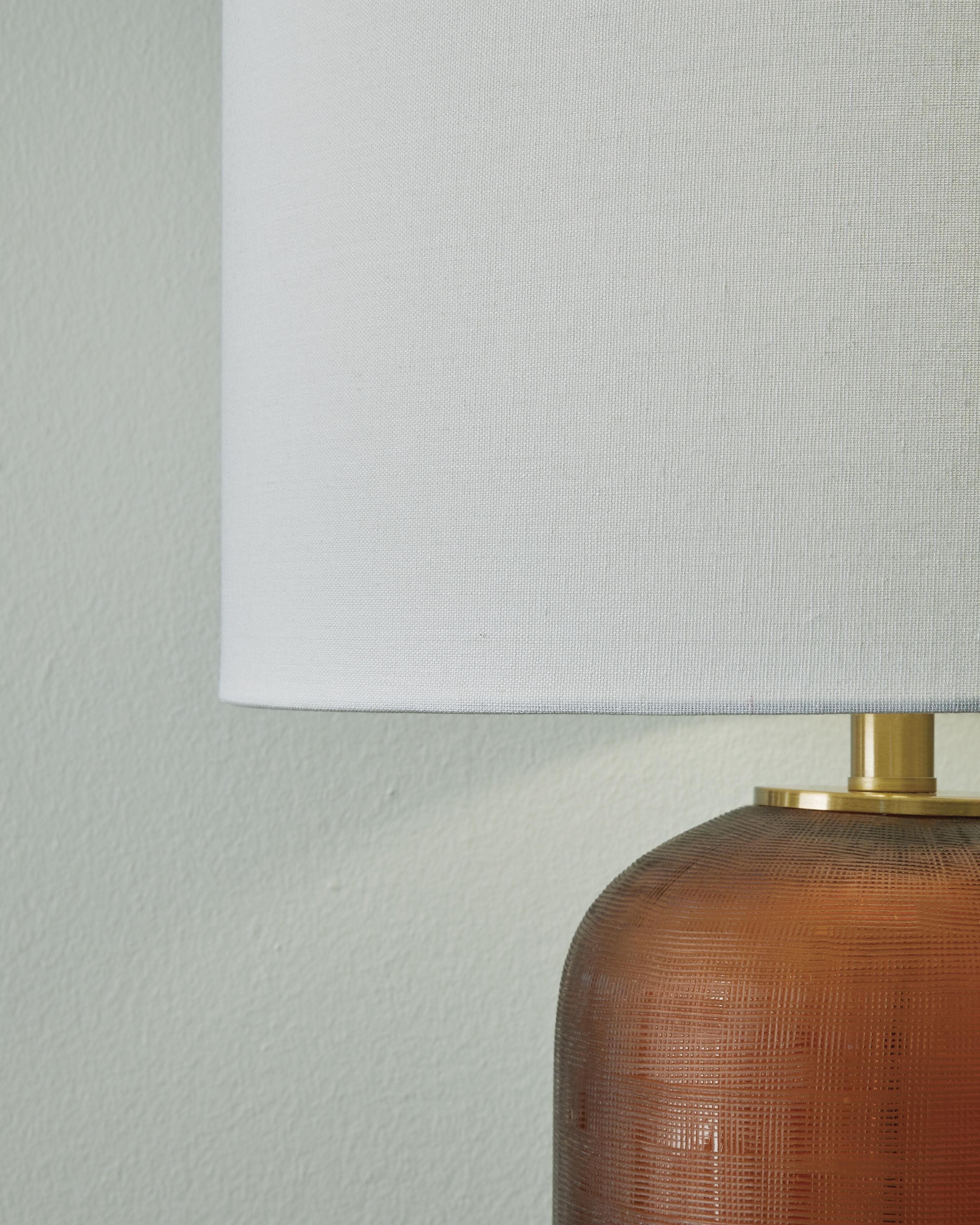 Farberman Table Lamp — Metallic, Yellow & Brown/Beige — view 3
