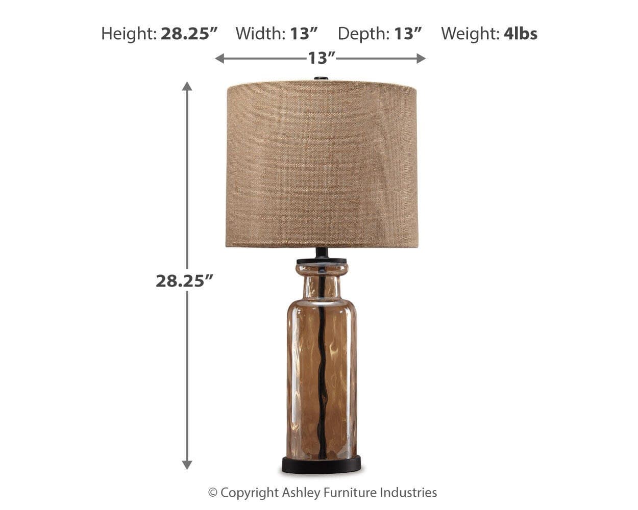 Laurentia Table Lamp — Brown/Beige & Transparent — view 3