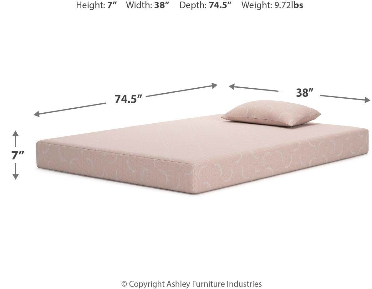 iKidz Coral Twin Mattress and Pillow — Red/Burgundy — view 7