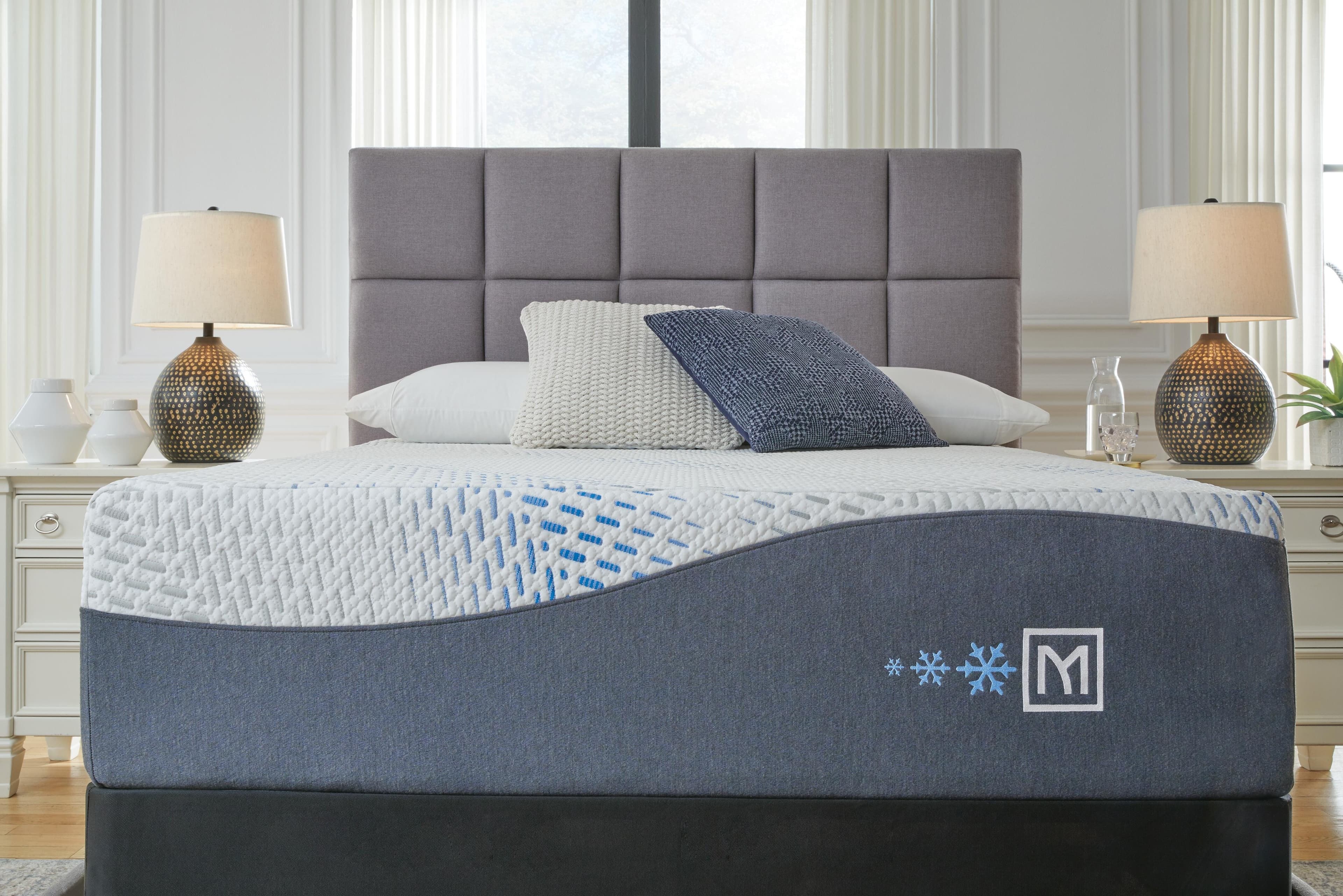 Millennium Luxury Plush Gel Latex Hybrid Queen Mattress — White, Black/Gray & Blue — view 3