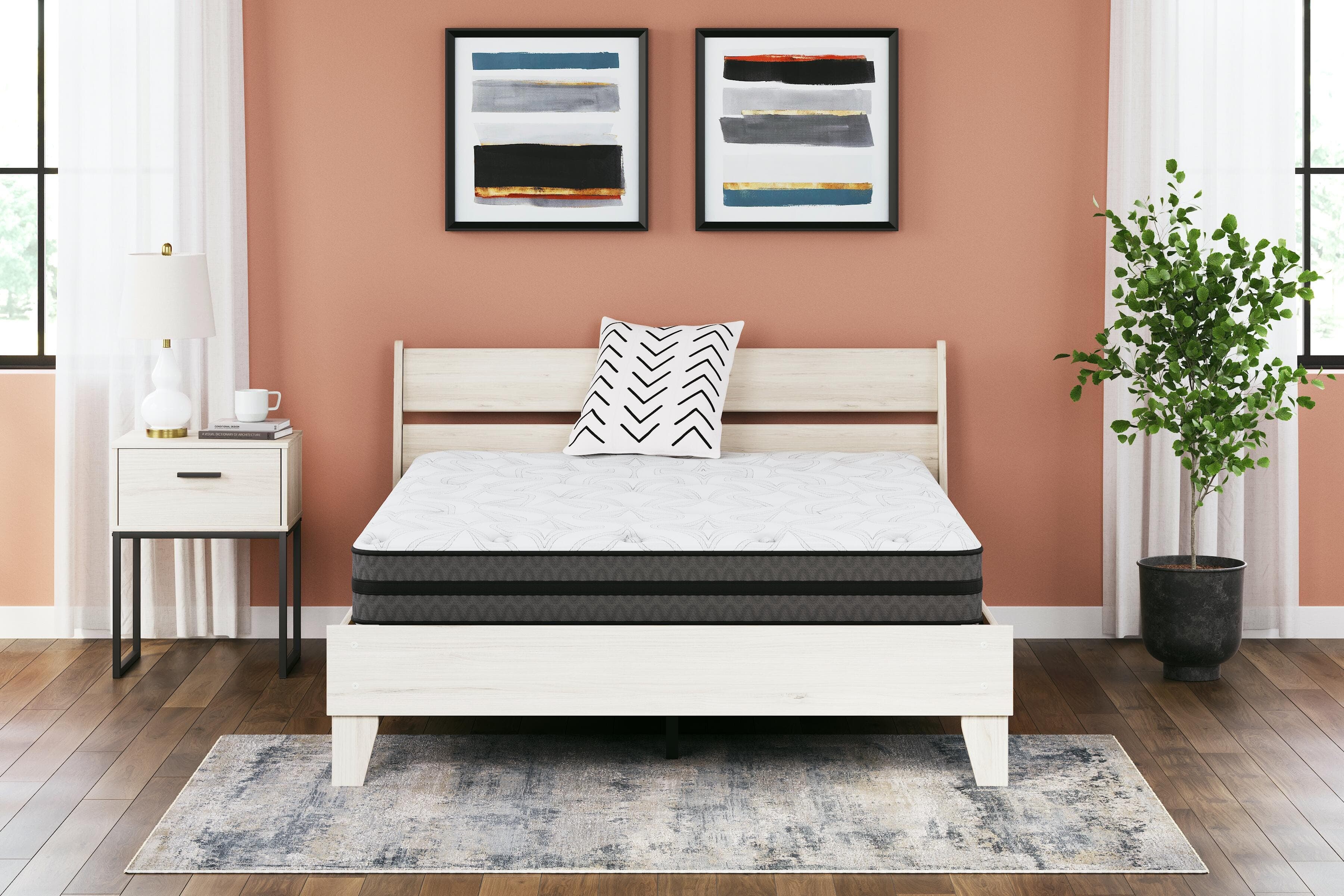 10 Inch Pocketed Hybrid Full Mattress — White & Black/Gray — view 3