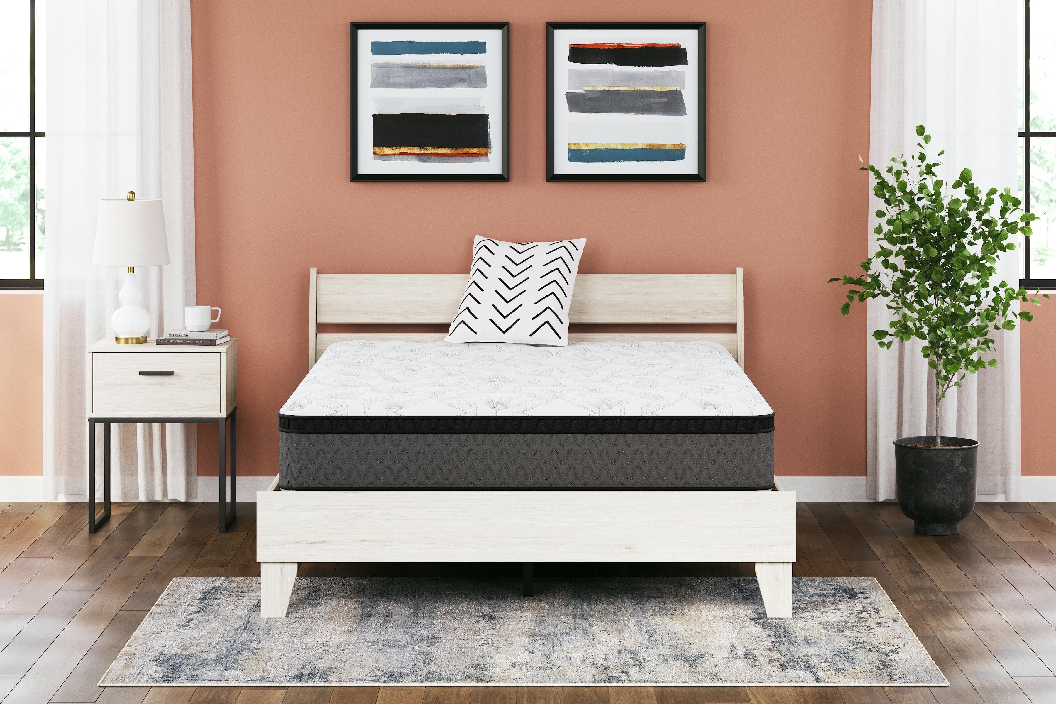 12 Inch Pocketed Hybrid Full Mattress — White & Black/Gray — view 3