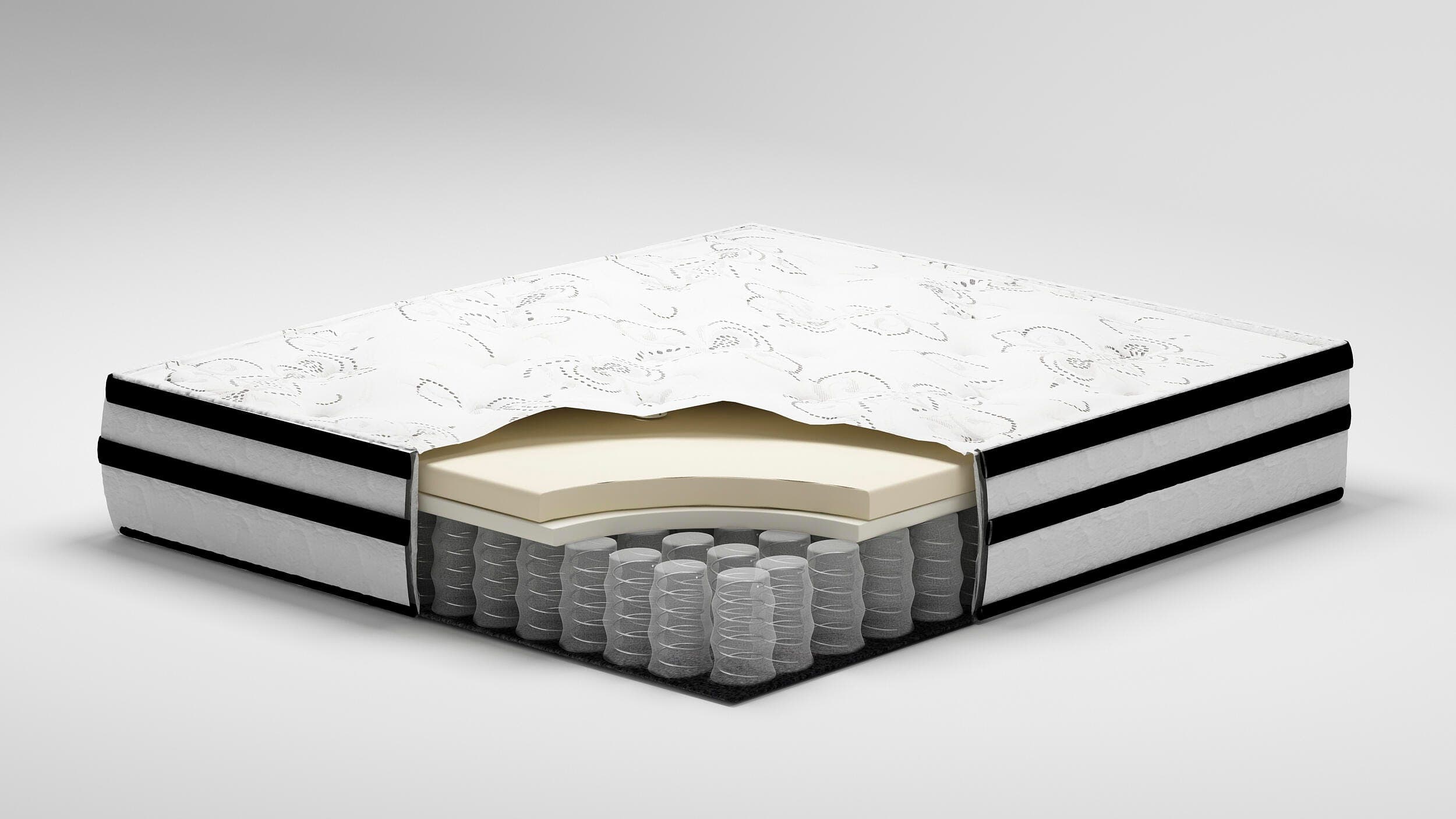 Chime 10 Inch Hybrid King Mattress in a Box — White & Black/Gray — view 3
