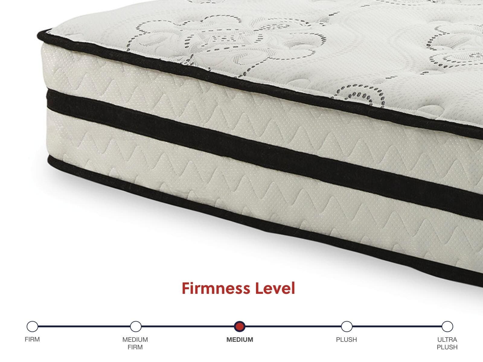 Chime 10 Inch Hybrid Twin Mattress in a Box — White & Black/Gray — view 6