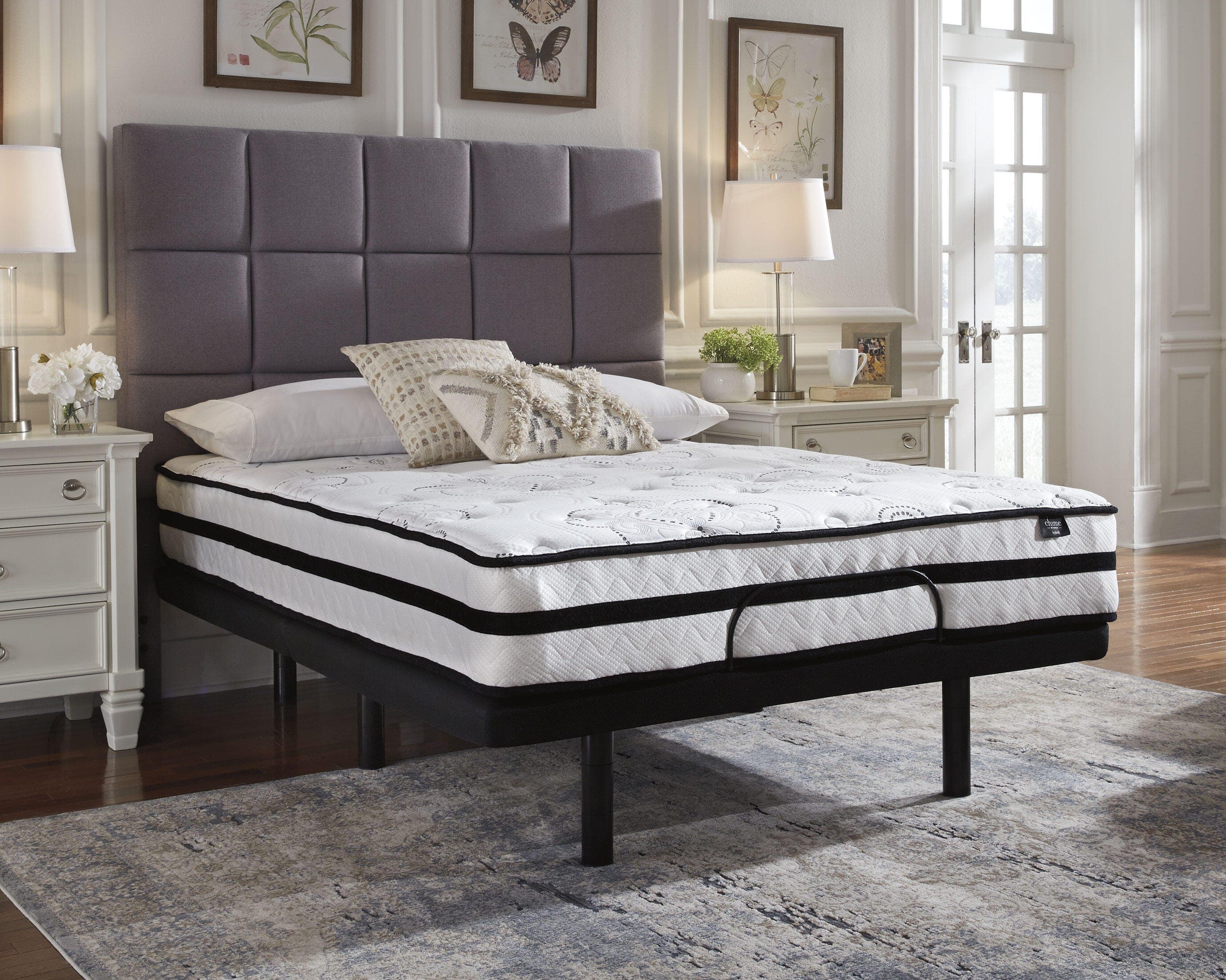 Chime 10 Inch Hybrid Full Mattress in a Box — White & Black/Gray — view 2