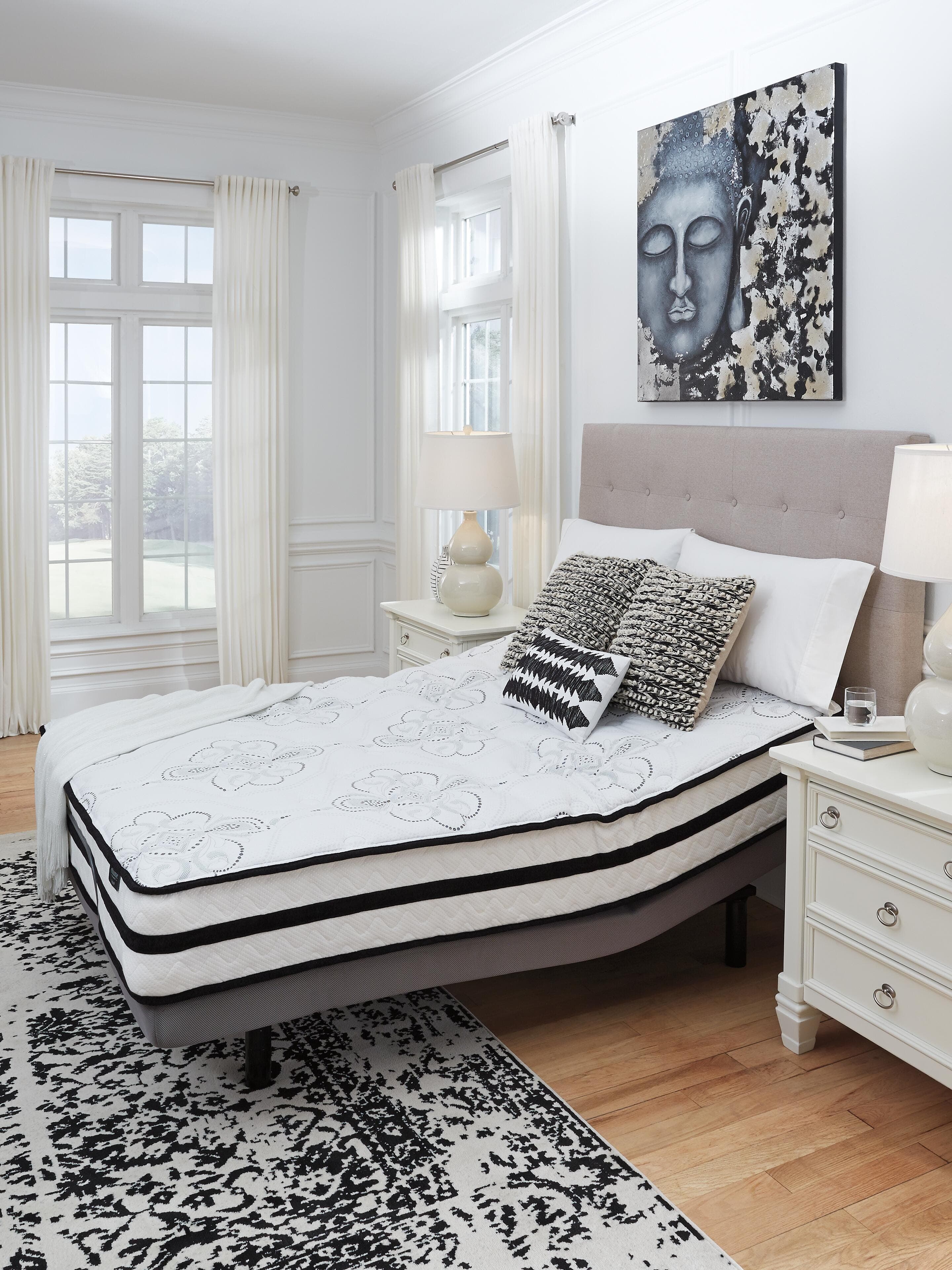 Chime 10 Inch Hybrid King Mattress in a Box — White & Black/Gray — view 4