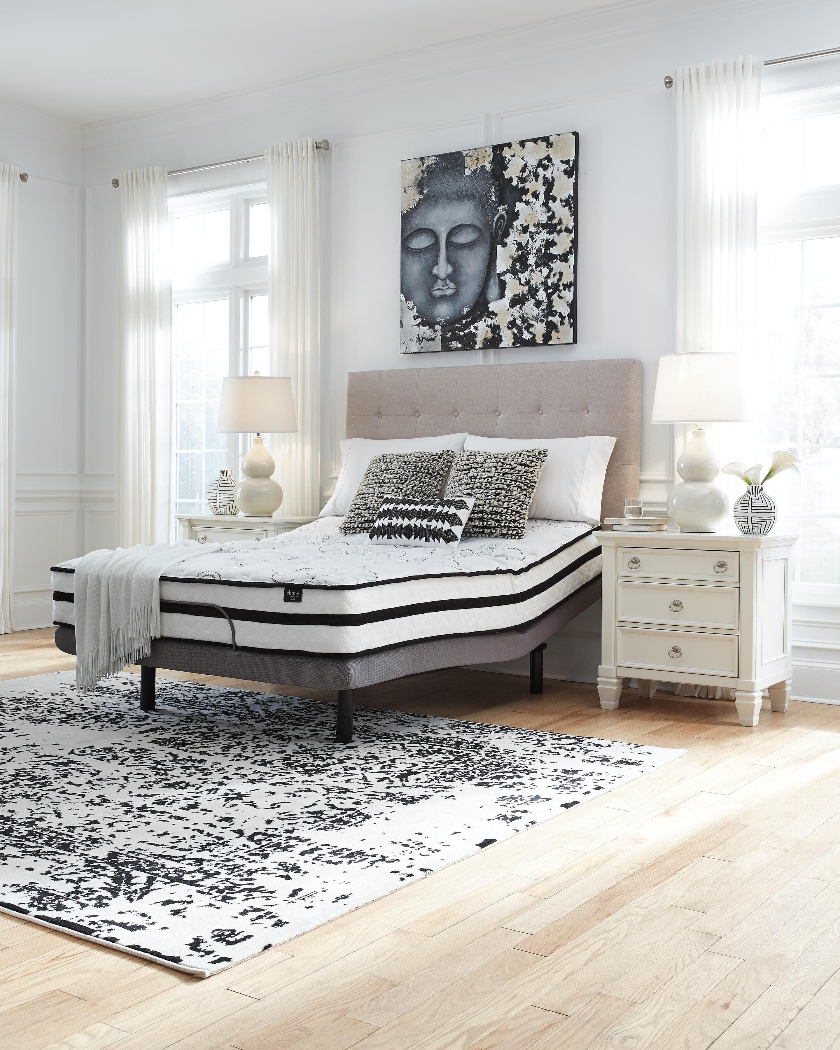 Chime 10 Inch Hybrid King Mattress in a Box — White & Black/Gray — view 5