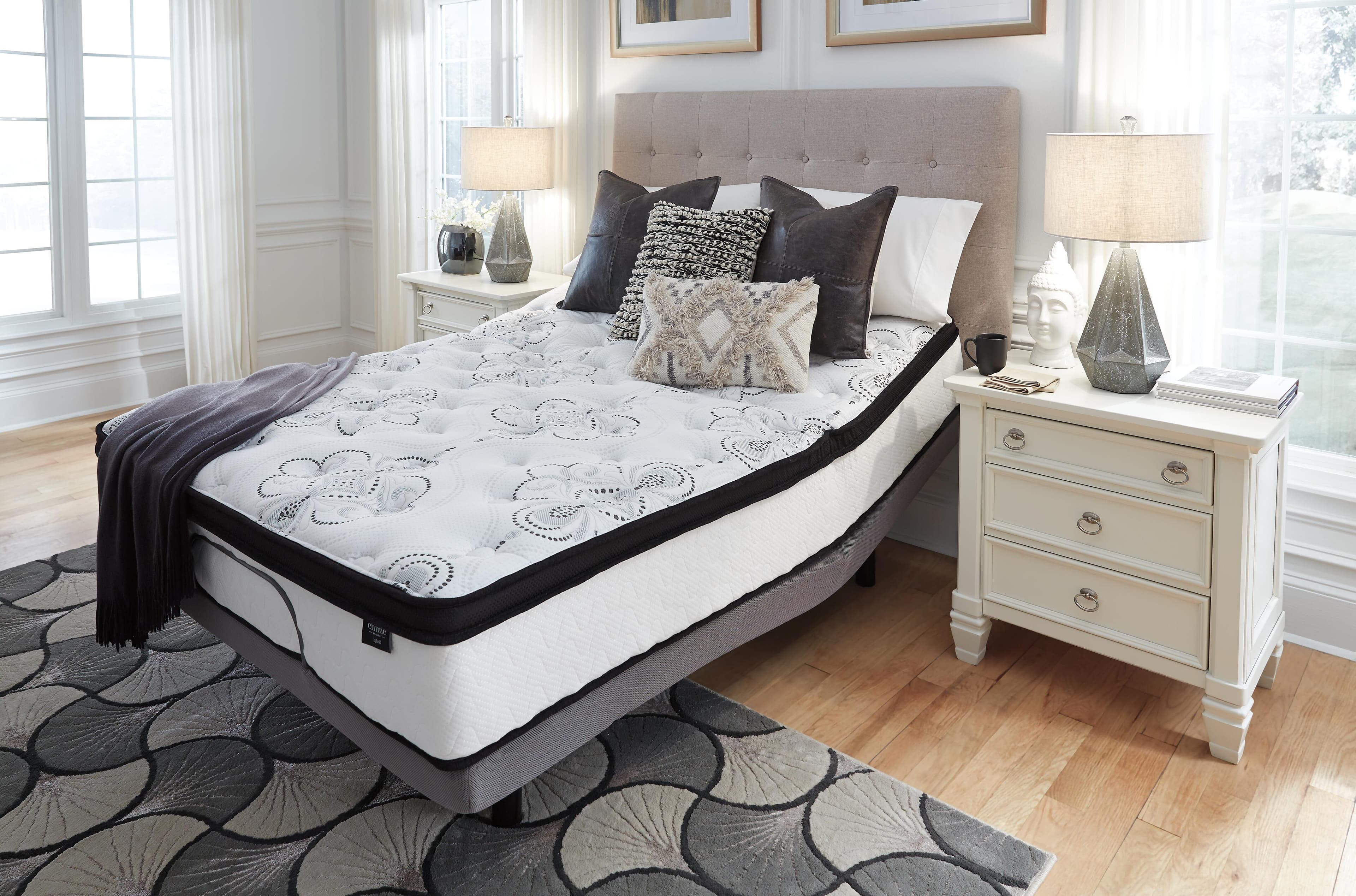 Chime 12 Inch Hybrid Twin Mattress in a Box — White & Black/Gray — view 2