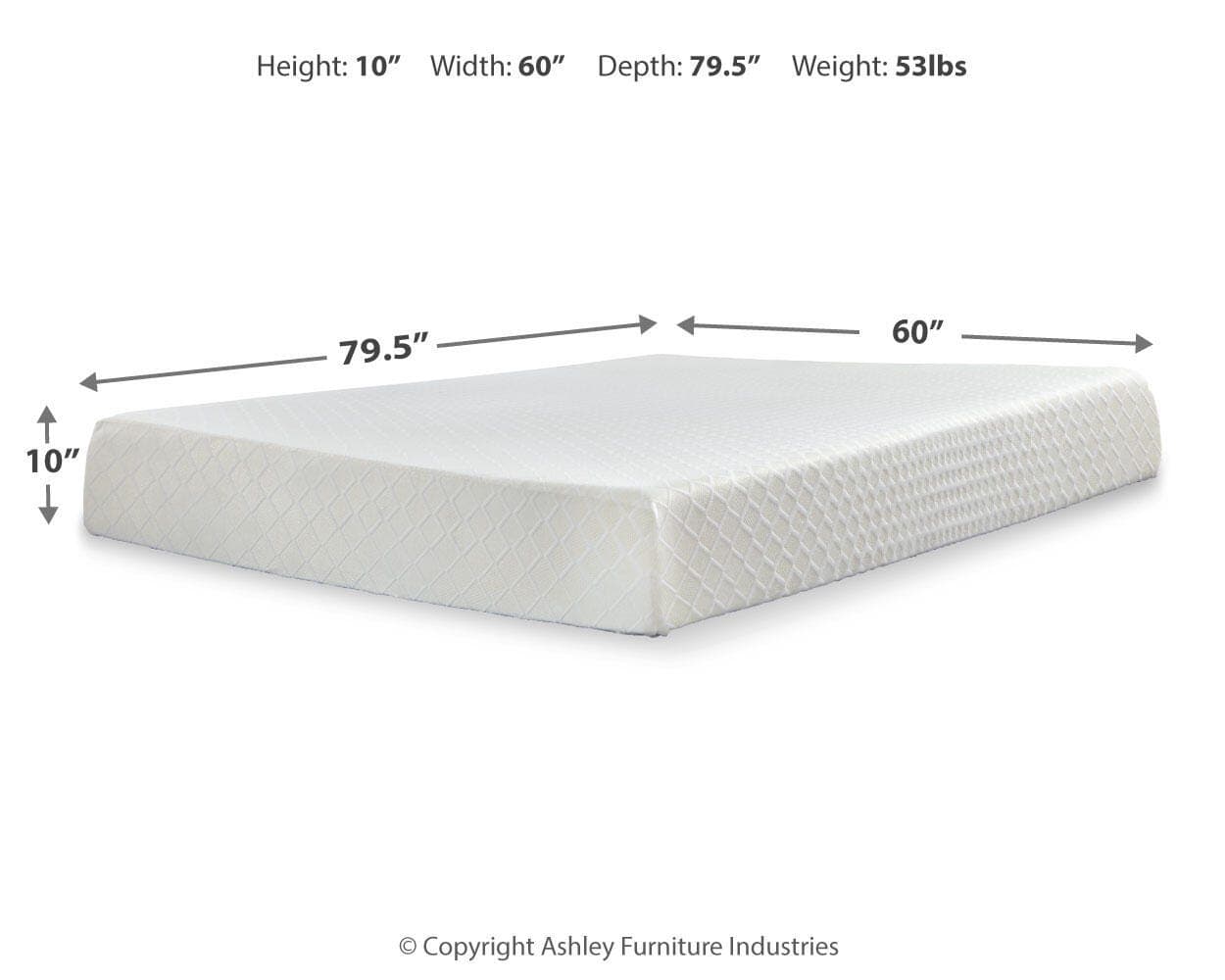 10 Inch Chime Memory Foam Queen Mattress in a Box — White — view 3