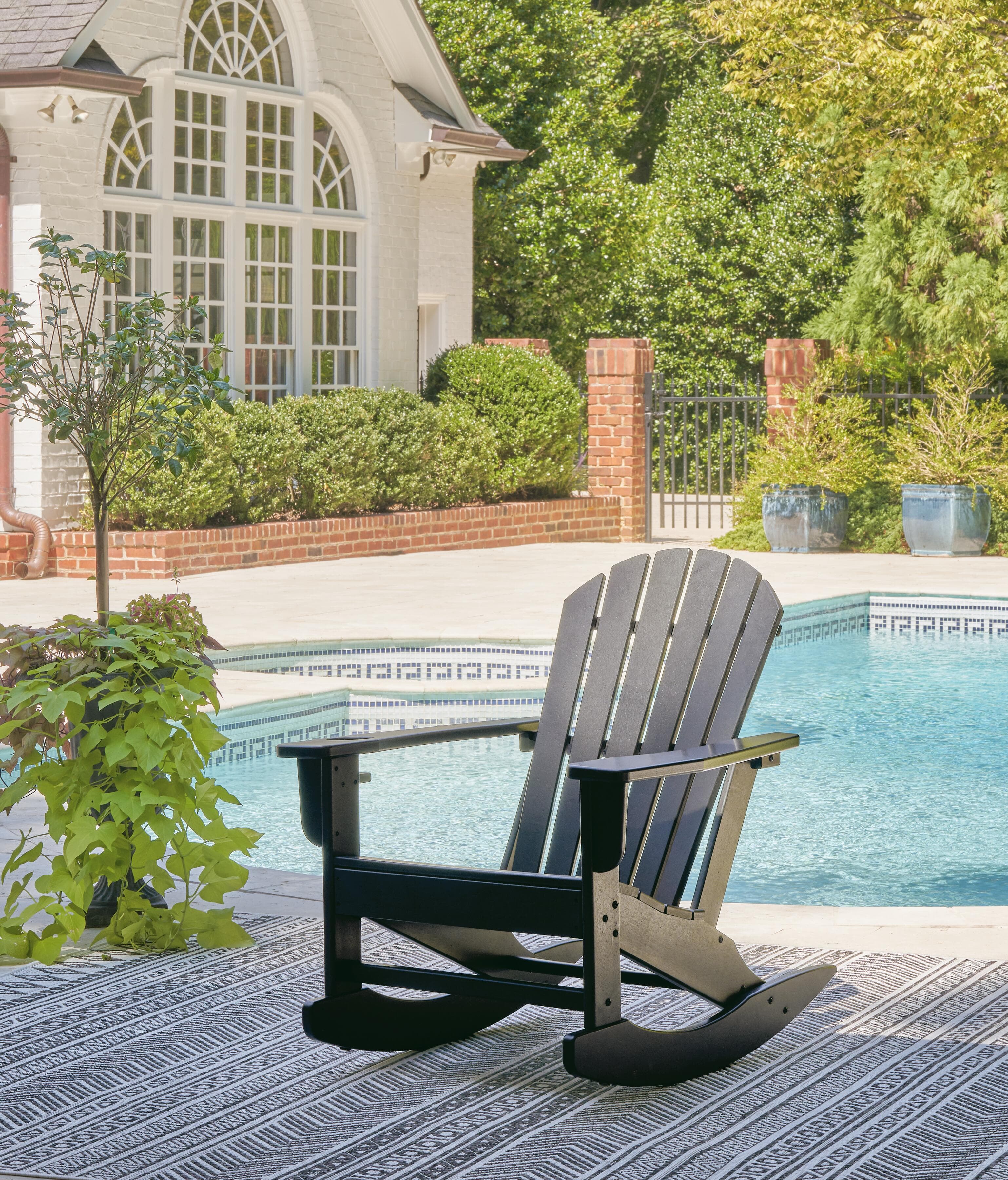 Sundown Treasure Outdoor Rocking Chair — Black/Gray — view 2