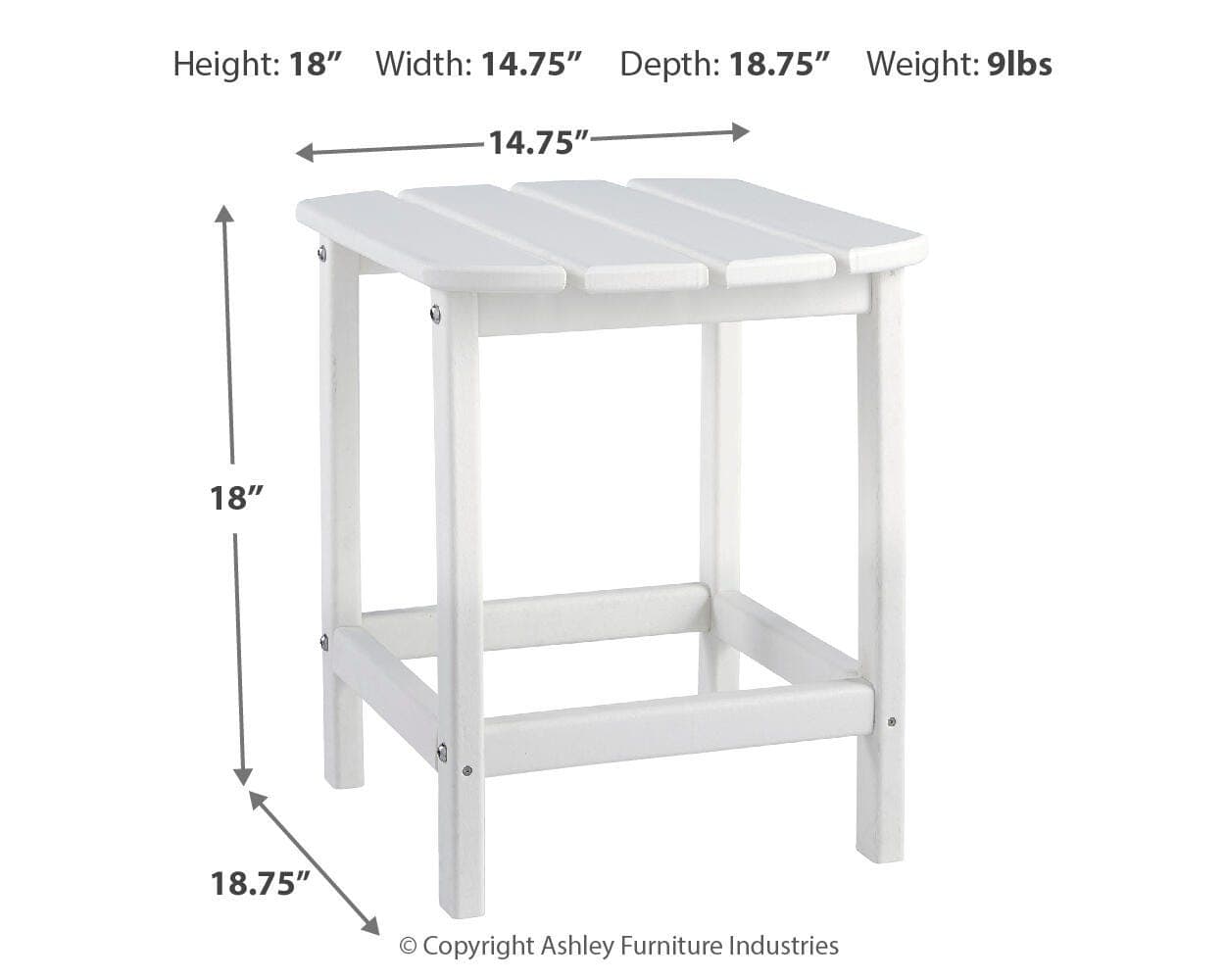 Sundown Treasure End Table — White — view 4