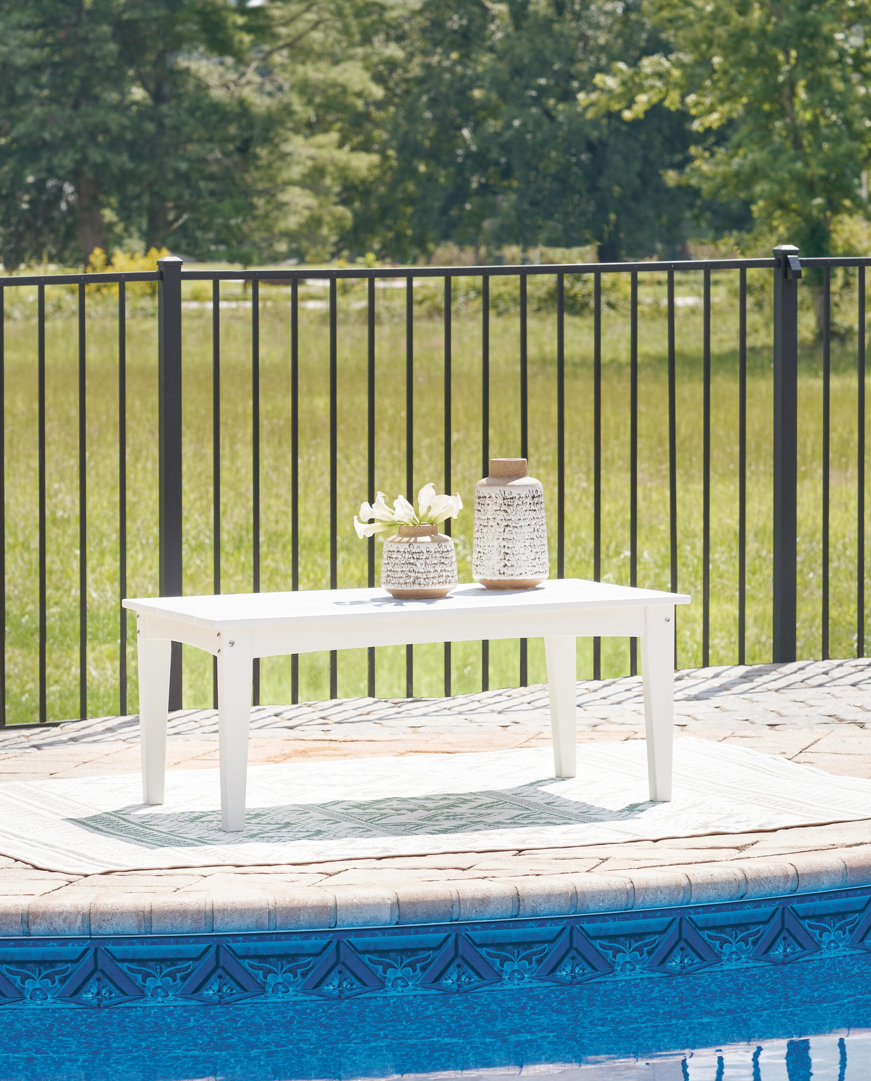 Hyland Wave Outdoor Coffee Table — White — view 2
