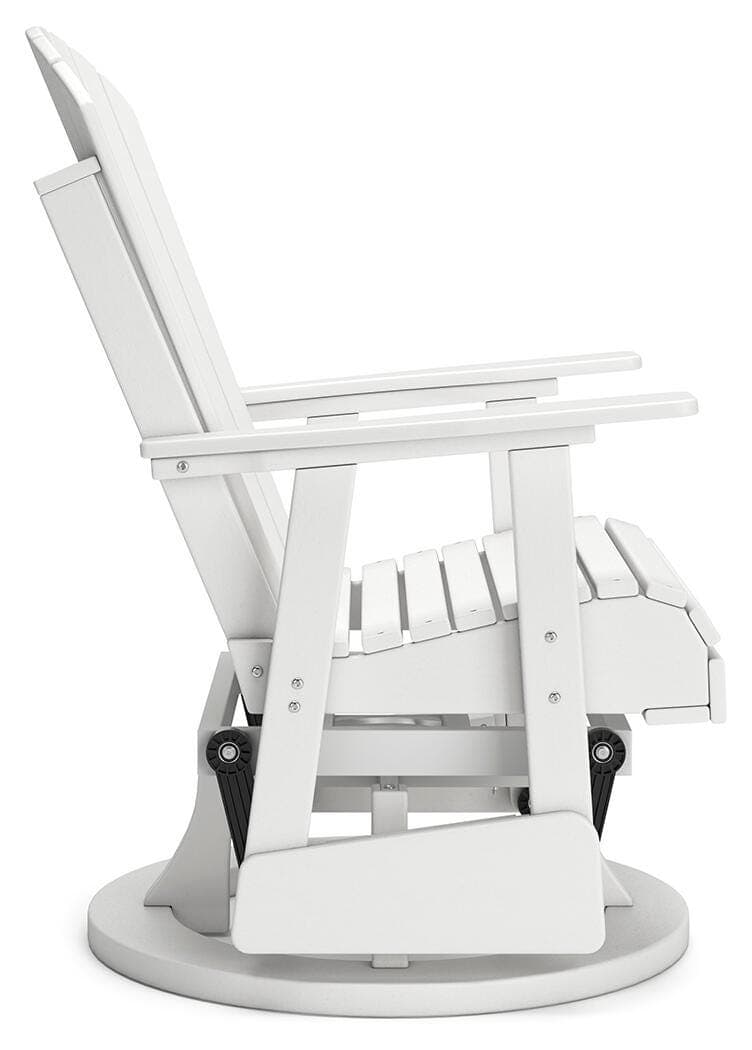 Hyland Wave Outdoor Swivel Glider Chair — White — view 7