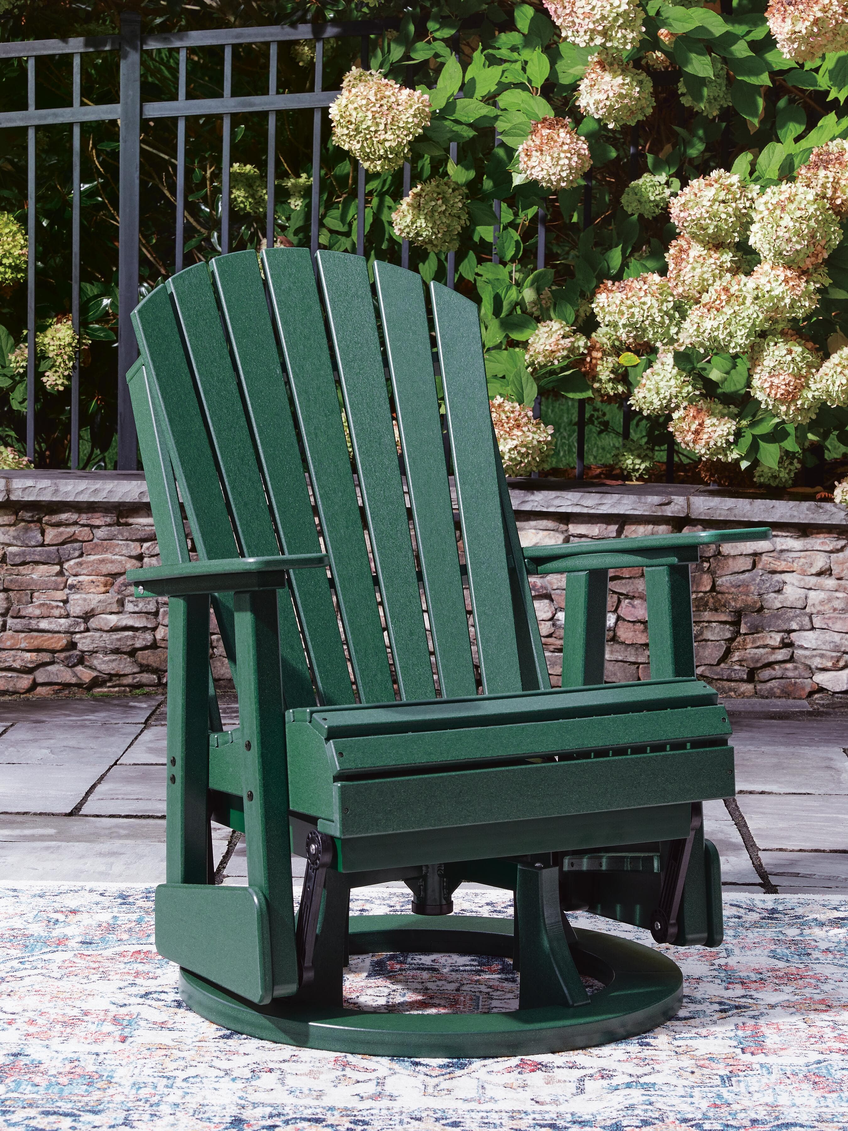Hyland Wave Outdoor Swivel Glider Chair — Green — view 7