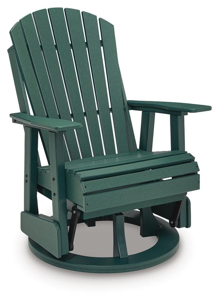 Hyland Wave Outdoor Swivel Glider Chair — Green — view 3