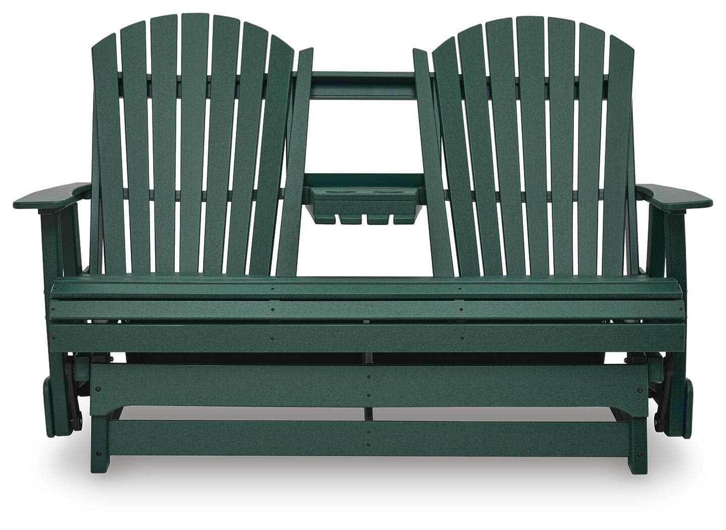 Hyland Wave Outdoor Loveseat Glider — Green — view 4