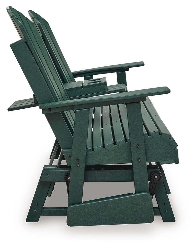 Hyland Wave Outdoor Loveseat Glider — Green — view 5