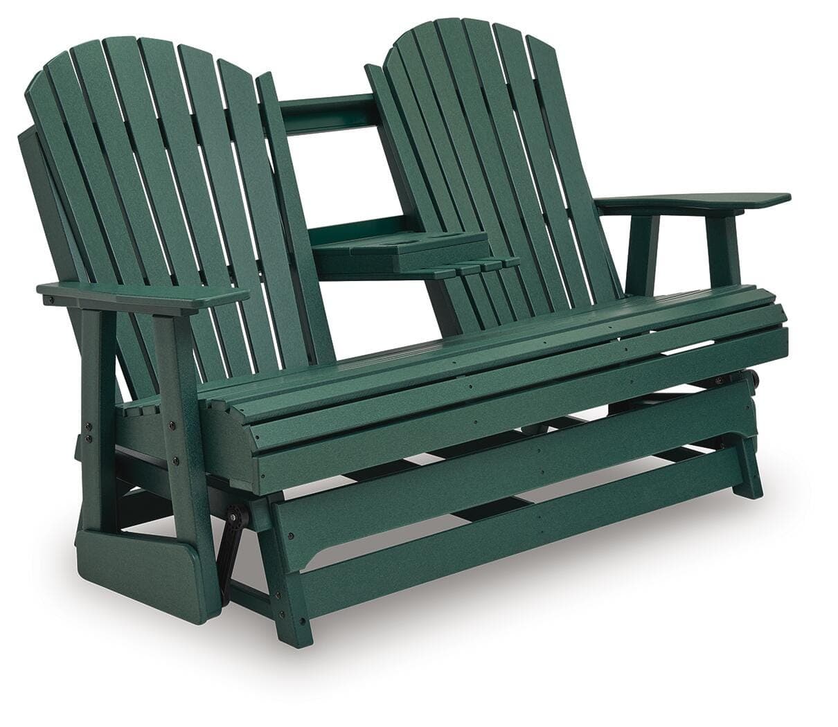 Hyland Wave Outdoor Loveseat Glider — Green — view 3
