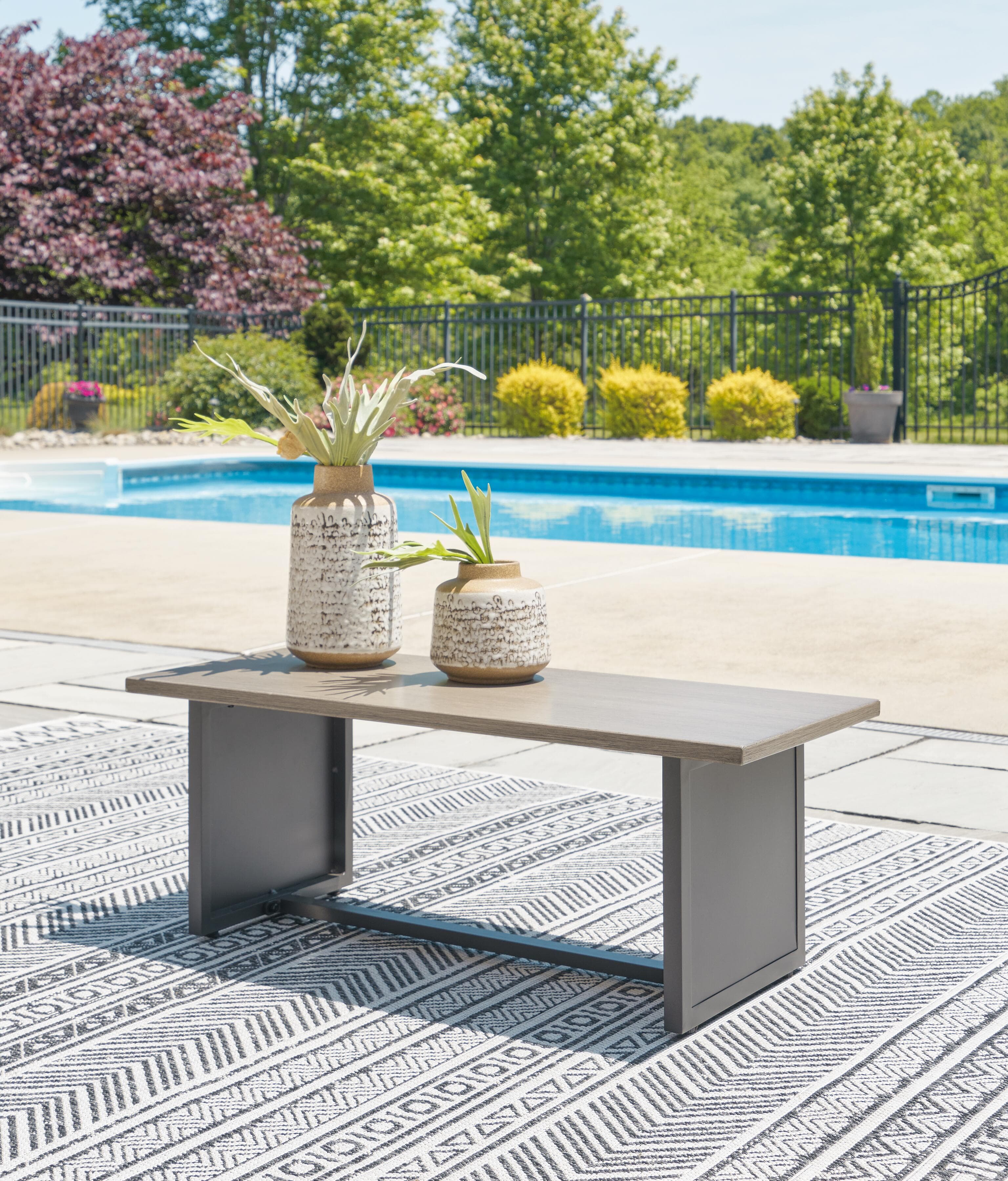 Bree Zee Outdoor End Table — Brown/Beige — view 2